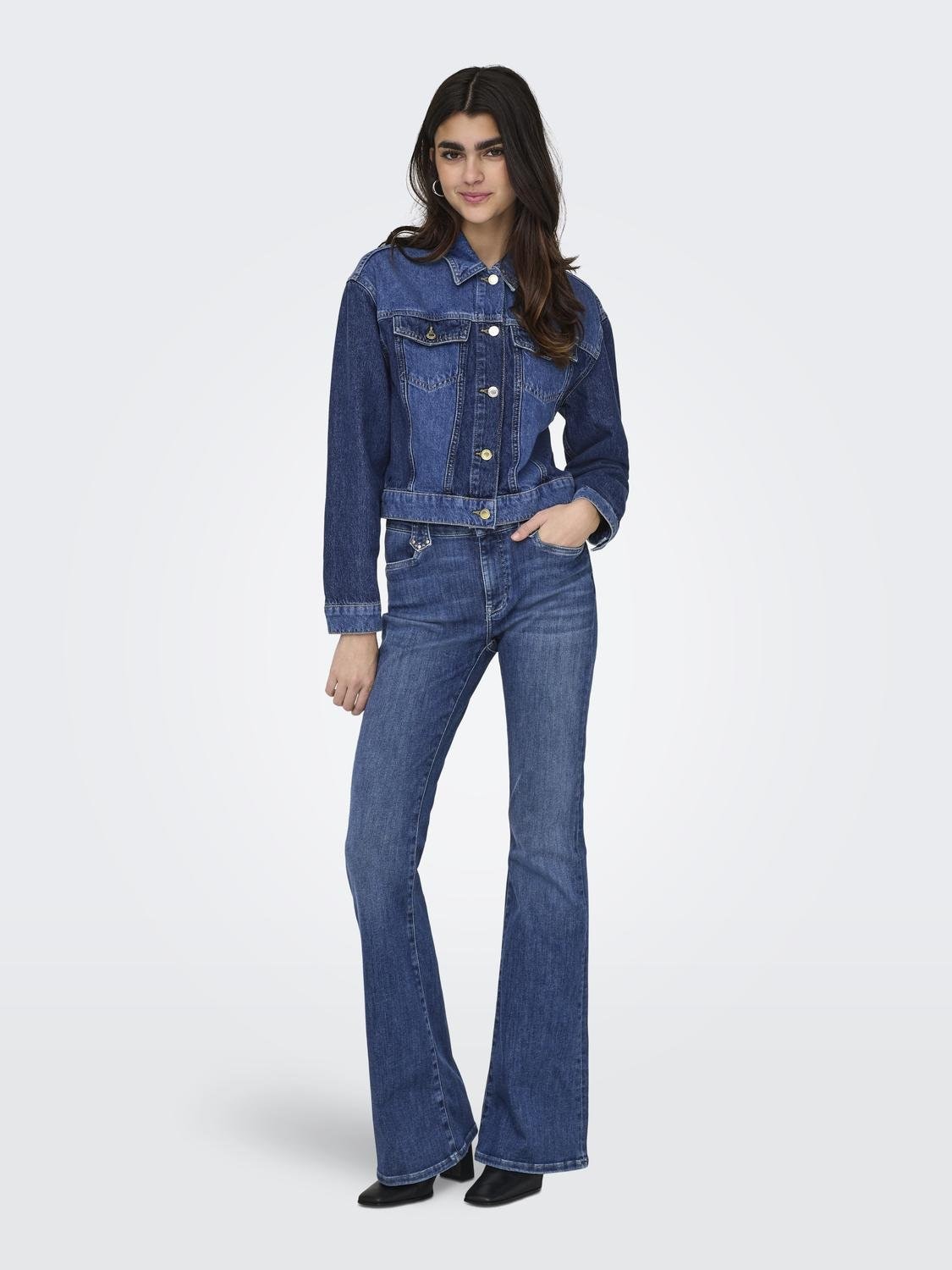 ONLY Bootcut-Jeans »ONLCHERYL MW RETRO FLARED CUTLINE DNM FG«