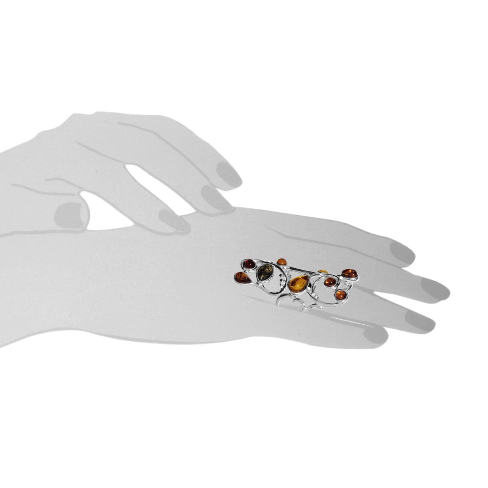 OSTSEE-SCHMUCK Fingerring »- Börke - Silber 925/000 - Bernstein«