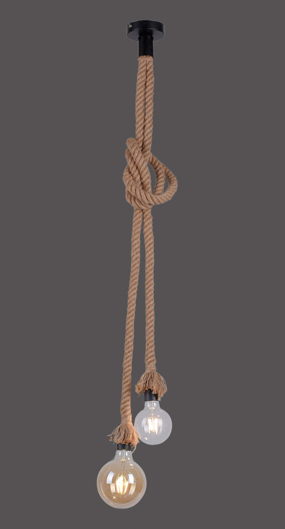 JUST LIGHT Pendelleuchte »ROPE«, 2 flammig, Leuchtmittel E27 | ohne Leuchtmittel, Hängeleuchte, Hängelampe