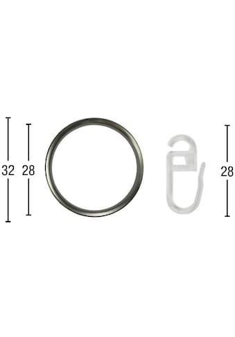 GARESA Gardinenring »Ring mit Haken«, (Set, 20 St., mit Faltenlegehaken), Aluminium kaufen