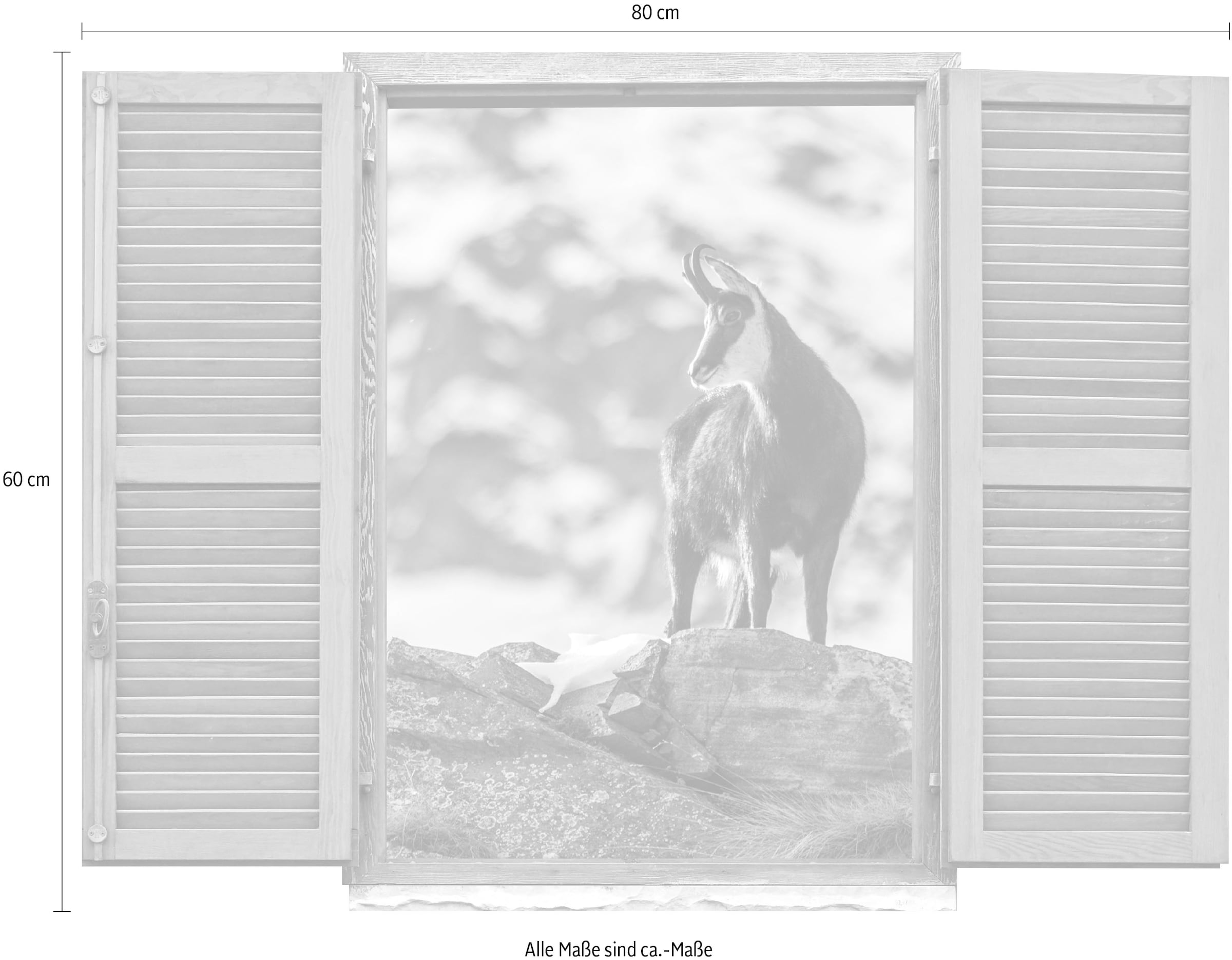 queence Wandtattoo »Gams« Wandsticker, Wandbild, selbstklebend, 3D, Fenster