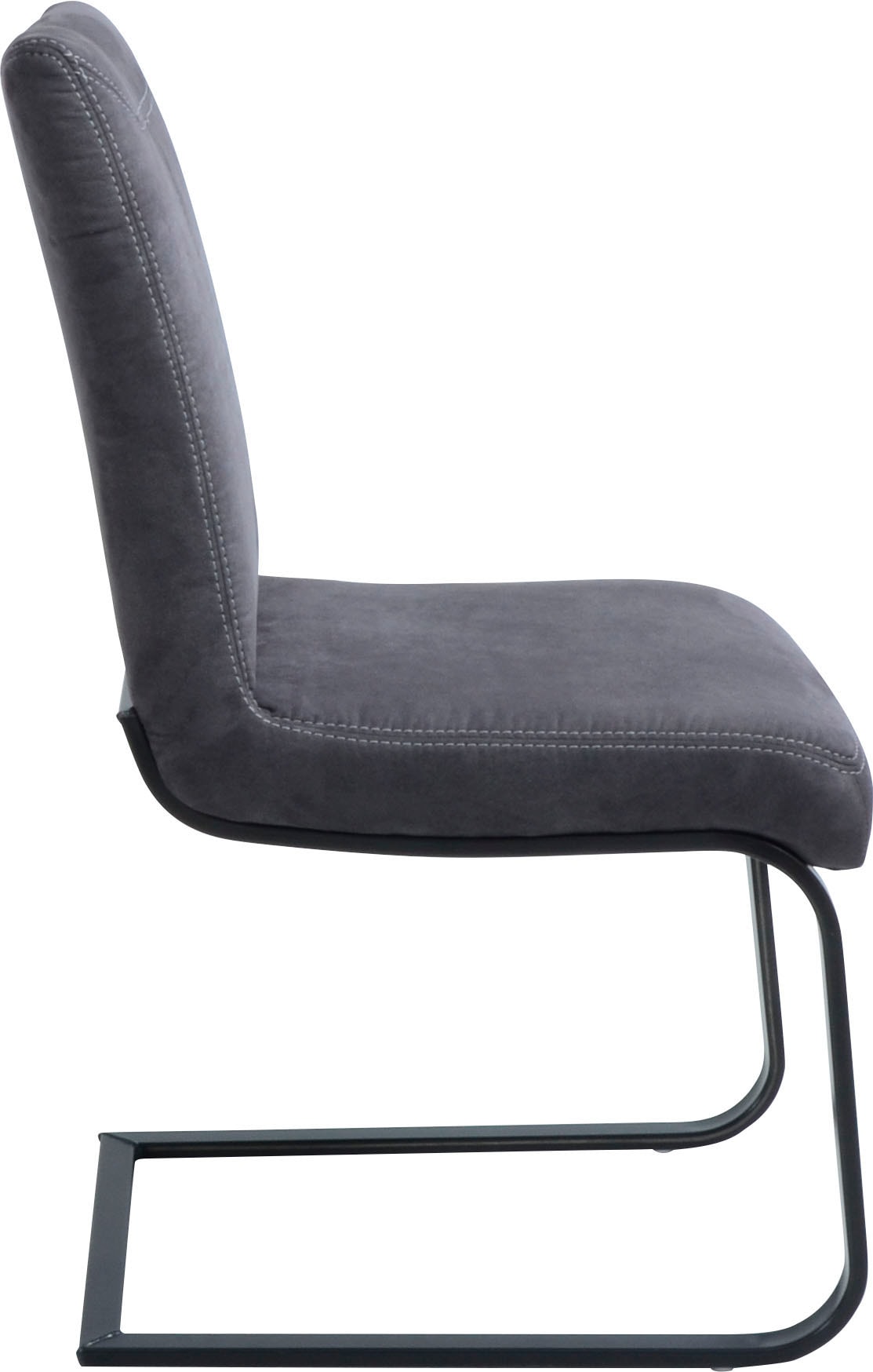 K+W Komfort & Wohnen Freischwinger »Floyd« () Kontrastnaht, Freischwingergestell aus Vierkantrohr Roheisen schwarz