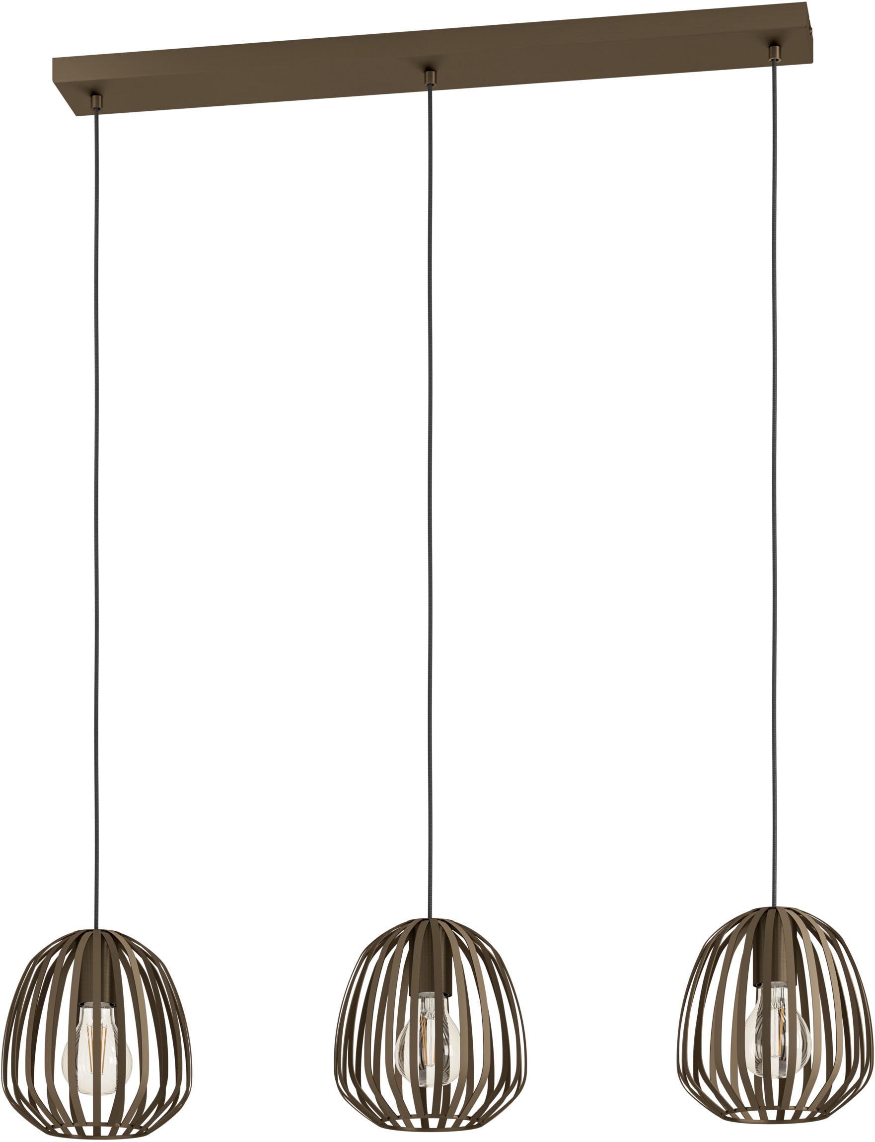 EGLO Hängeleuchte »ESPINAL Pendellampe - Stahl - E27 - 3X40W - IP20« E27 1 Stk. Hängelampe, Deckenlampe, Wohnzimmer, Esszimmer, L90 x B19,5 x H110 cm