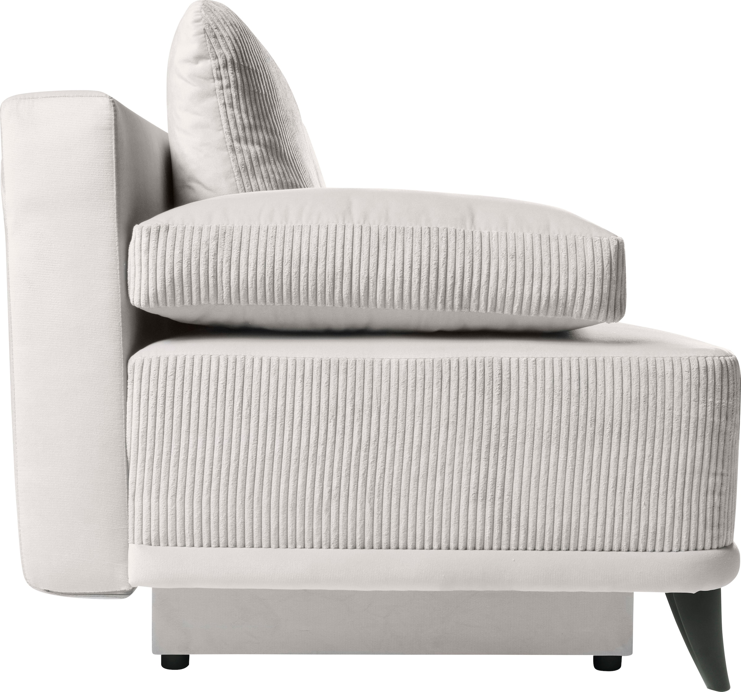 WERK2 Schlafsofa »Rosso Breite 204, Liegefläche 140/200cm. aktueller Cord Materialmix«, 2-Sitzer Sofa und Schlafcouch mit Federkern & Bettkasten