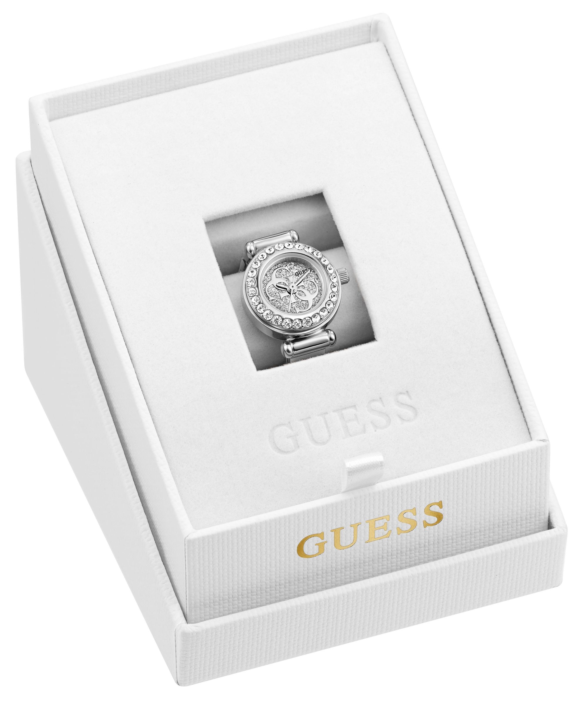 Guess Quarzuhr »ANNA« Armbanduhr, Damenuhr, Edelstahlarmband, analog