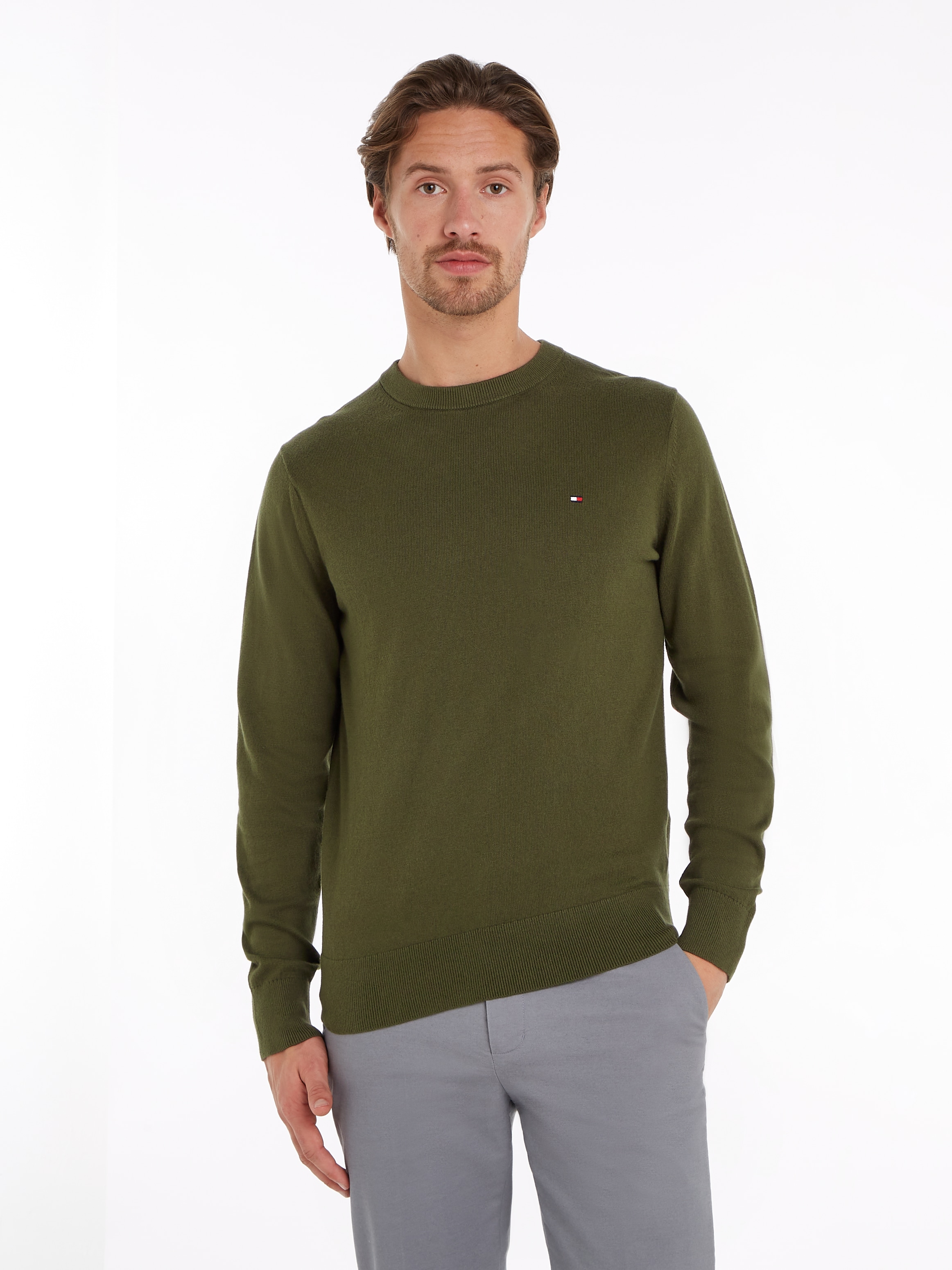 Tommy Hilfiger Rundhalspullover »PIMA ORG CTN CASHMERE CREW NECK«