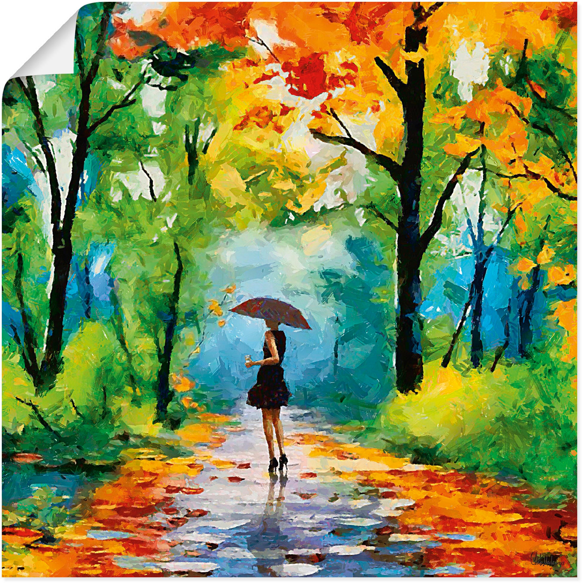 Artland Wandbild »Herbstlicher Spaziergang im Park«, Vier Jahreszeiten  Bilder, (1 St.), als Alubild, Leinwandbild, Wandaufkleber oder Poster in  versch. Größen auf Raten bestellen