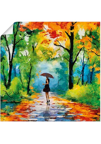 Wandbild »Herbstlicher Spaziergang im Park«, Vier Jahreszeiten Bilder, (1 St.), als...