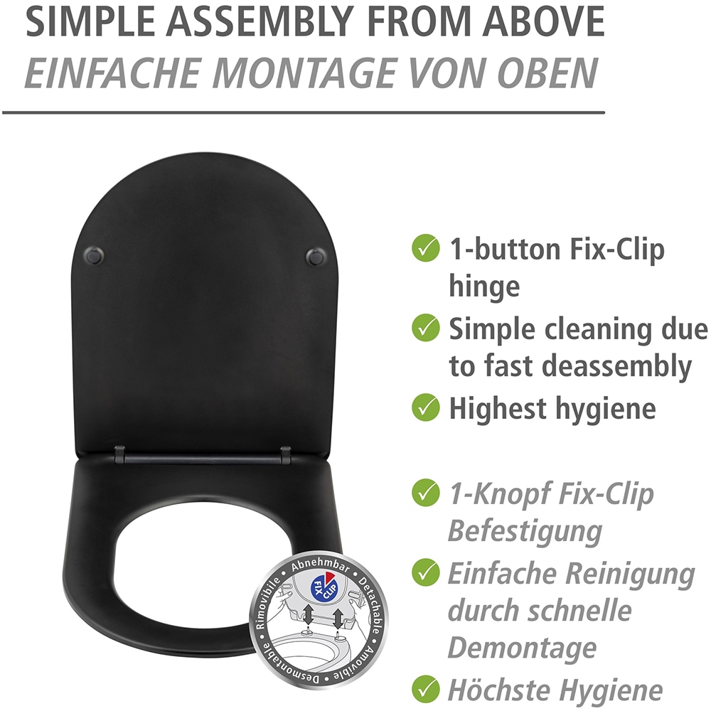 WENKO WC-Sitz »Modell Galati« aus Duroplast, ultraflach, D-Form, mit Absenkautomatik