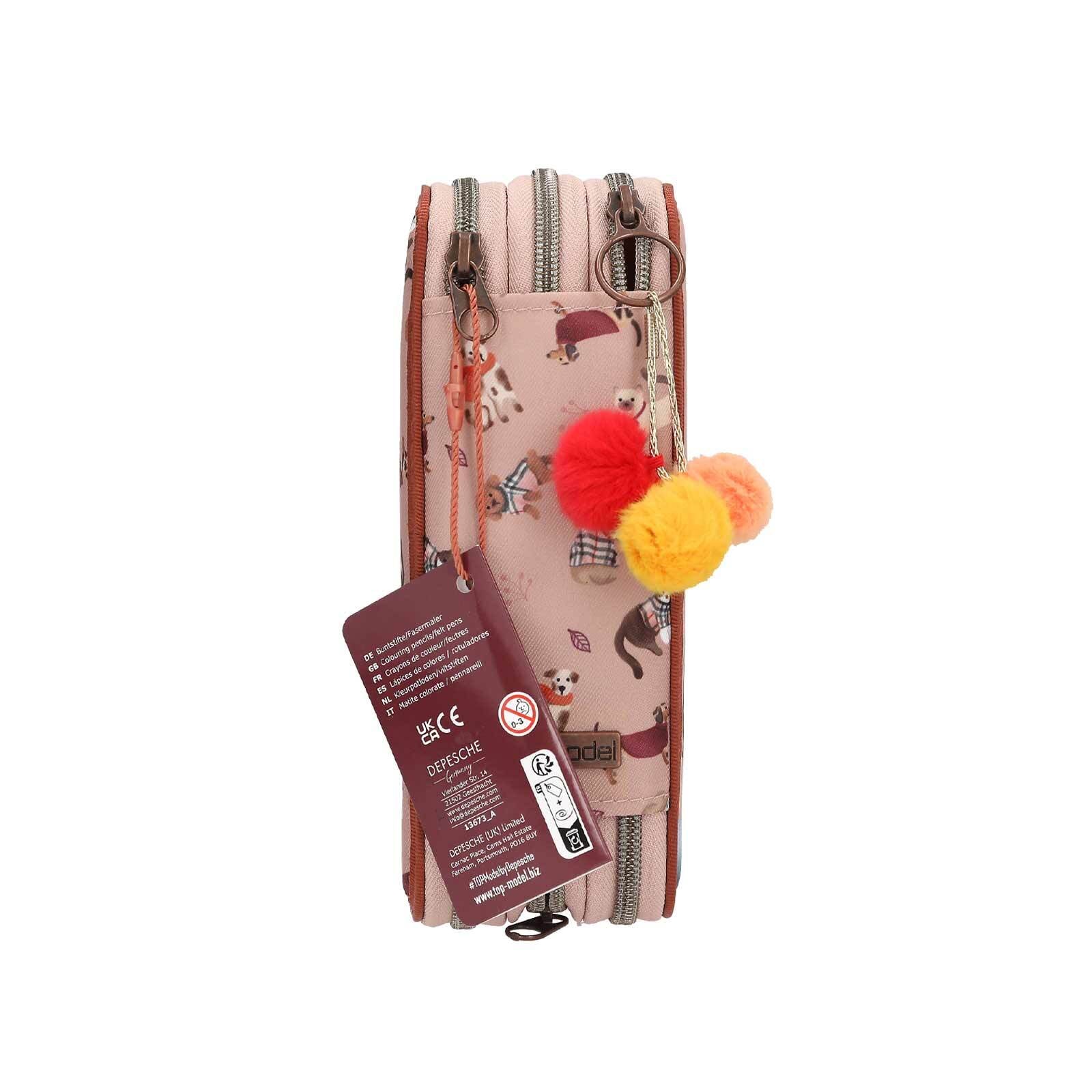 Depesche Buntstift »3-Fach Federtasche FUR-EVER FRIENDS TOPModel 7,5 x 13 x 20 cm rosa«