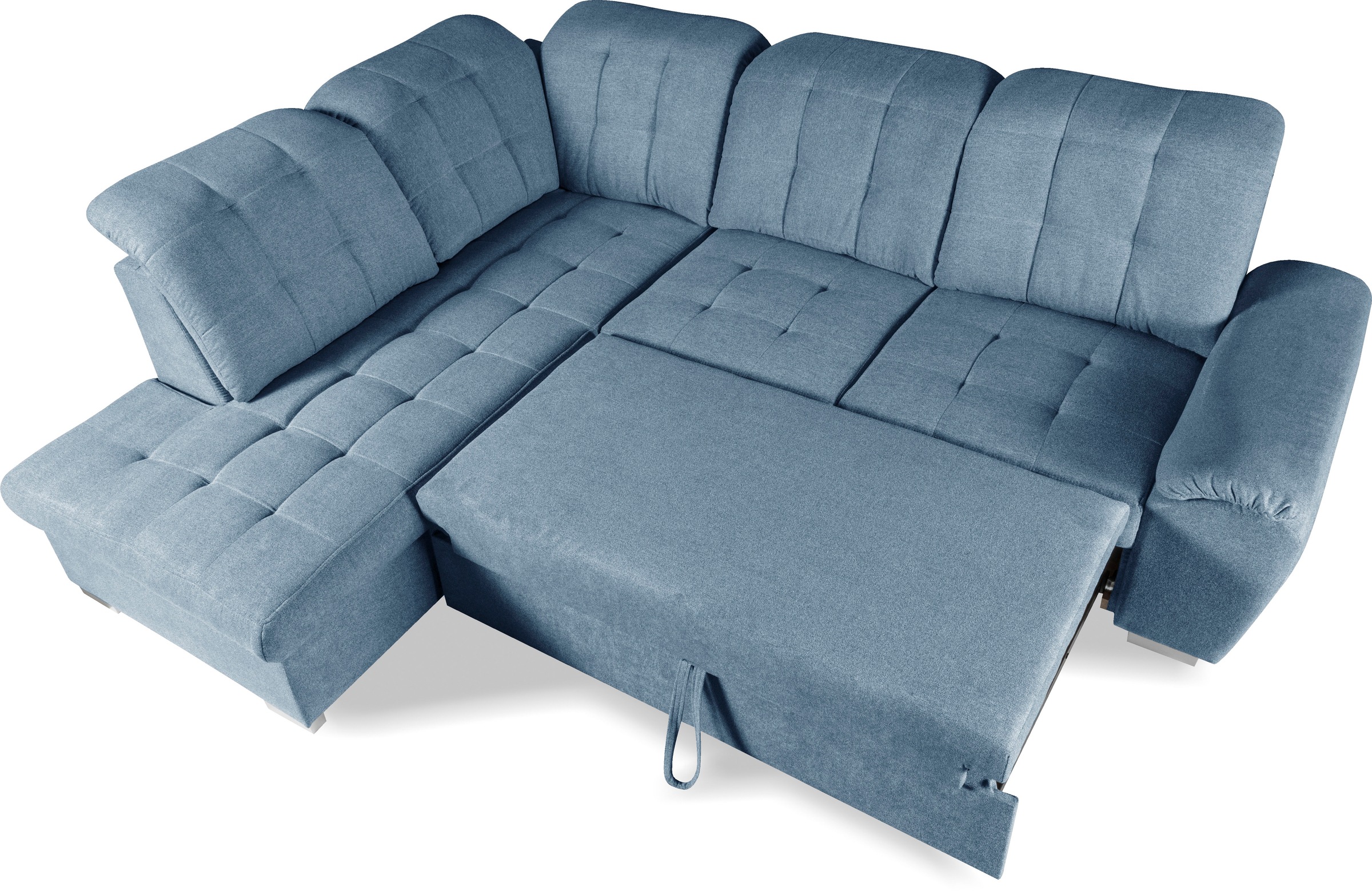 WERK2 Ecksofa »Brindisi, bequem und komfortabel, L-Form«, mit verstellbaren Kopfteilen, Bettfunktion & Bettkasten