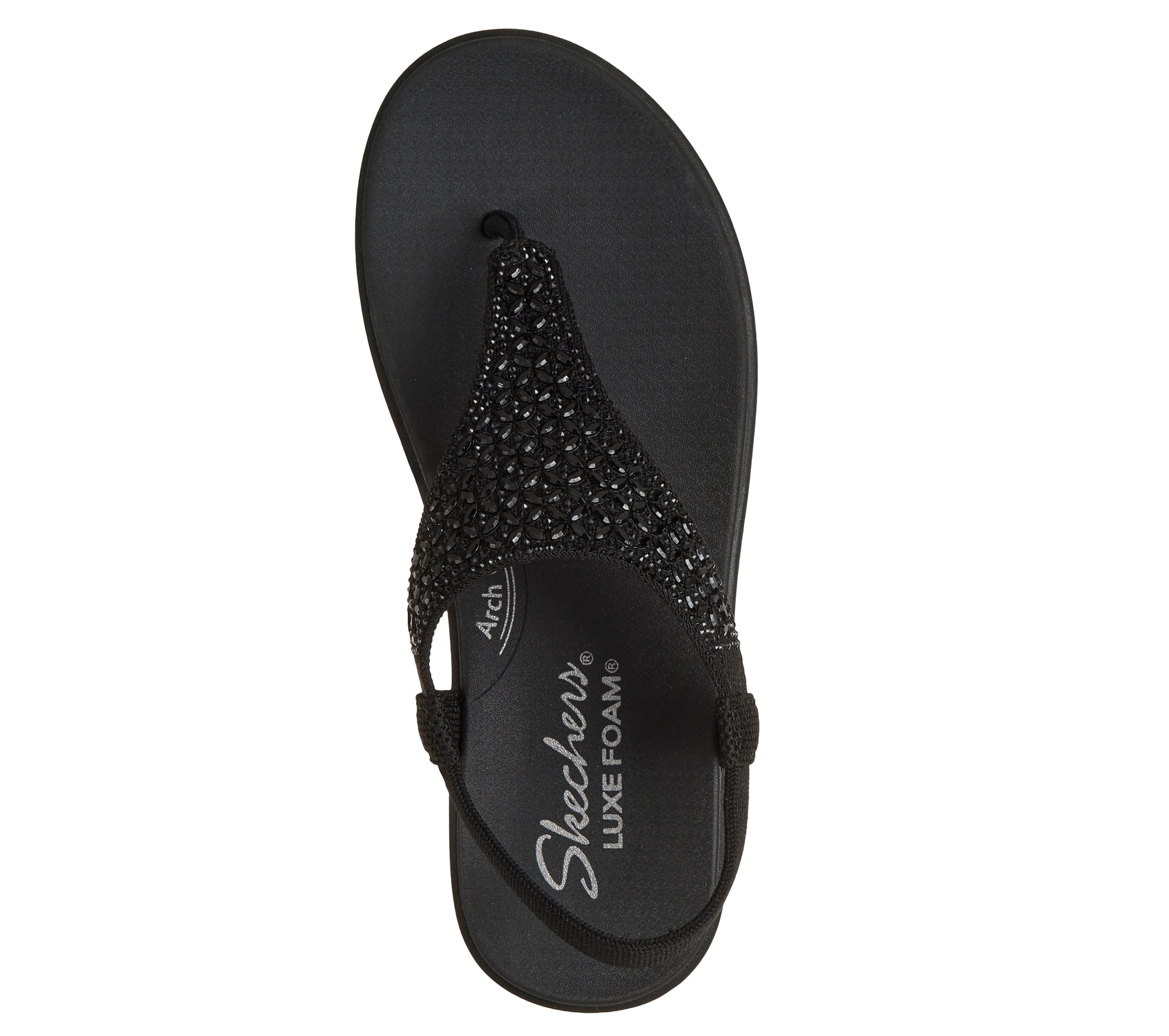 Skechers Sandale »MEDITATION LUXE«  Sommerschuh, Zehentrenner, Strandschuh mit Glitzersteinchen