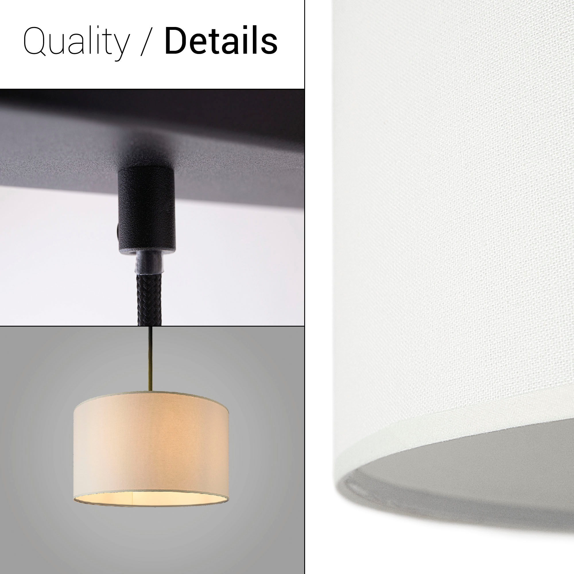 Paco Home Pendelleuchte »HUGO CANVAS UNI COLOR« E27 Pendelleuchte Wohnzimmer Hängelampe Esszimmer Lampenschirm E27 Uni