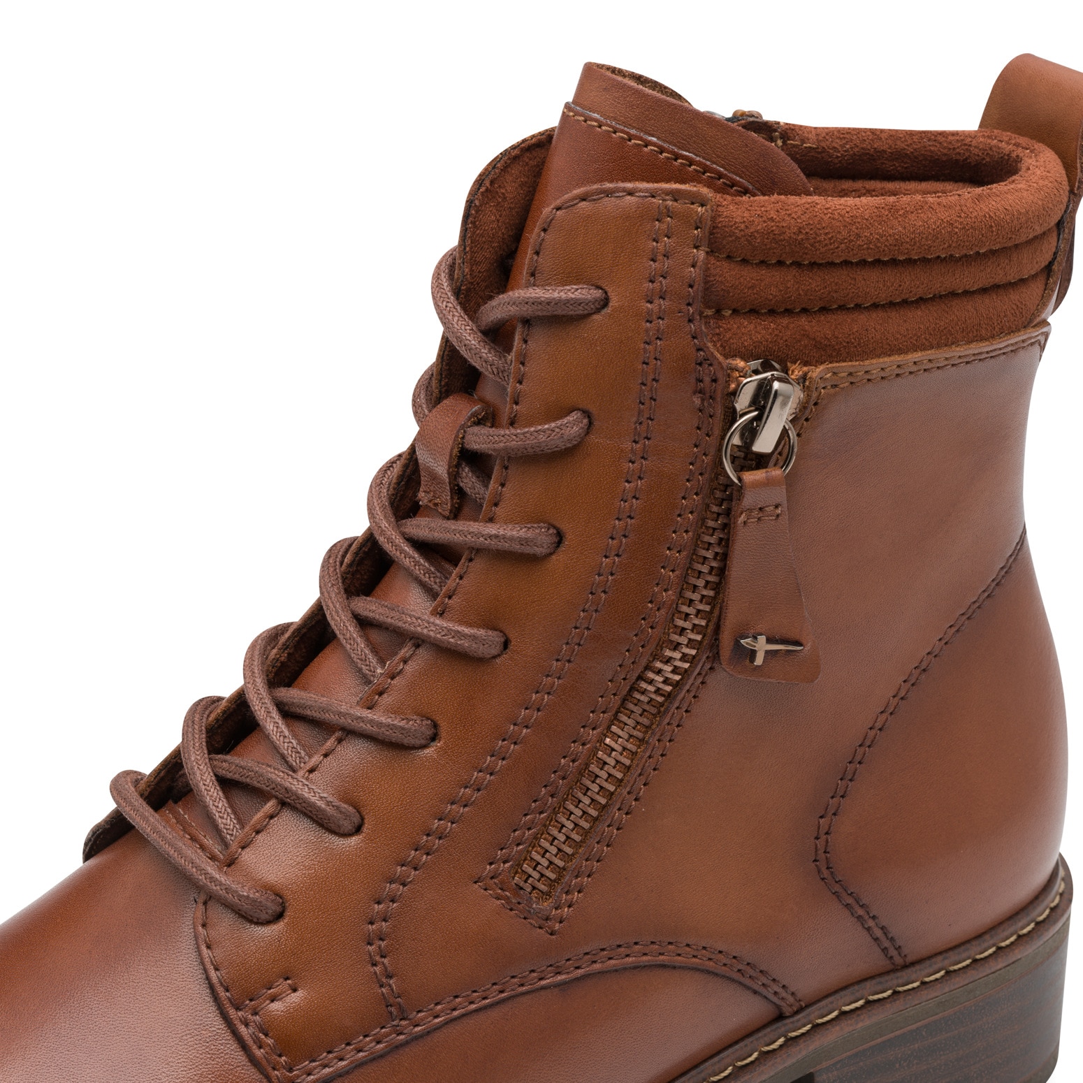 Tamaris Schnürstiefelette  , Blockabsatz, Schnürboots mit Ziernähten und Kontrast-Rahmennaht