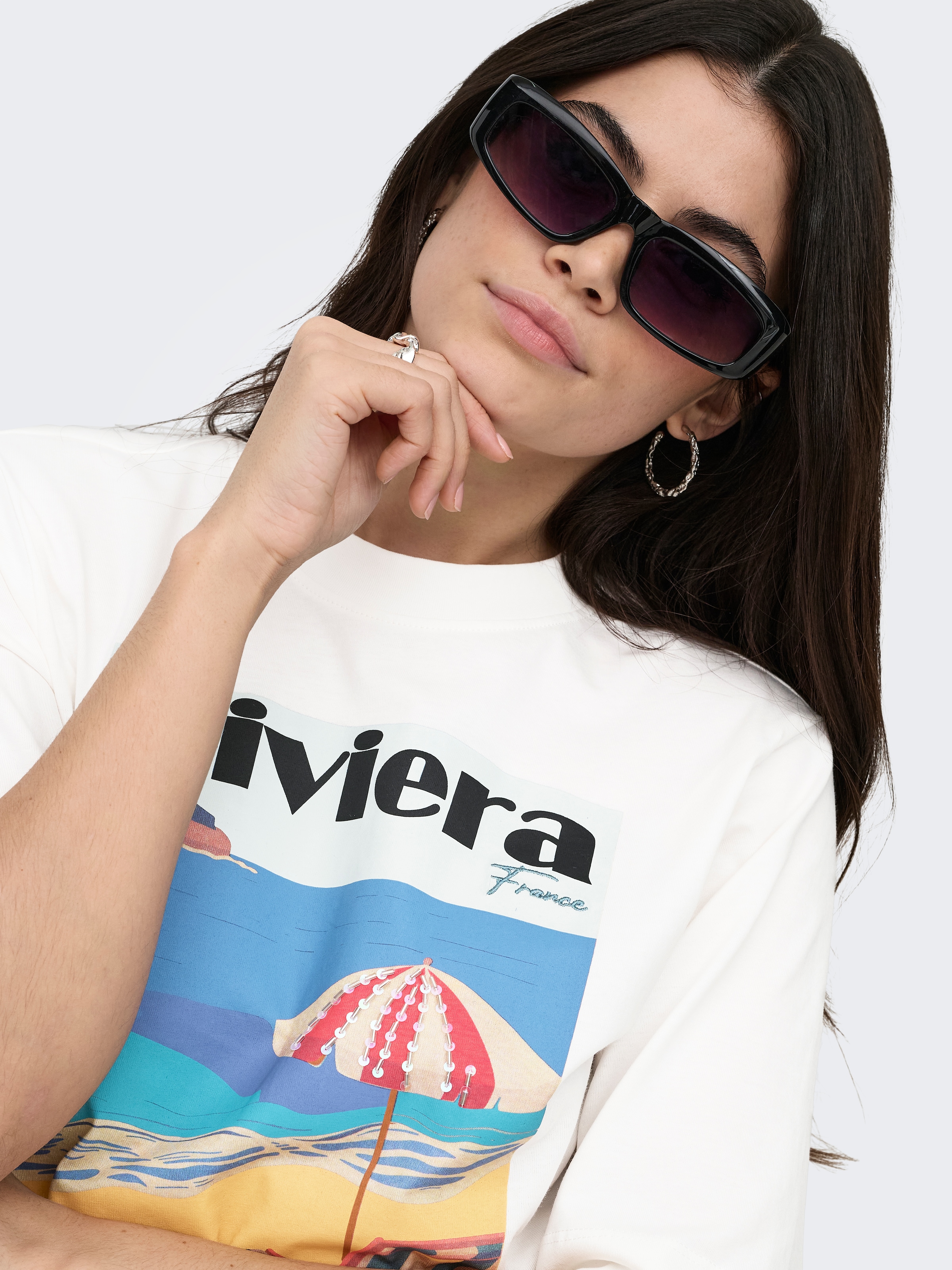 ONLY T-Shirt »ONLVEGA NEW S/S VIBE TOP BOX JRS« Baumwolle, regular fit, Rundhals