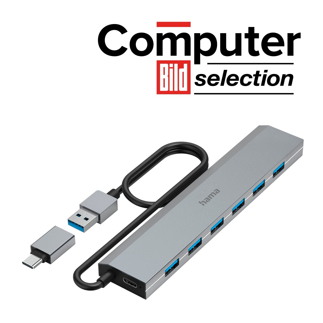 USB-Adapter »USB Hub mit Netzteil und Adapter, 7 Ports mit USB C und USB A Stecker«,...