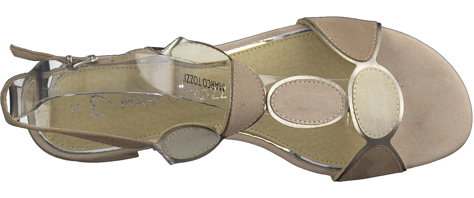 MARCO TOZZI Sandalette, Blockabsatz, Sommerschuh, Riemchensandale mit verstellbarer Schnalle
