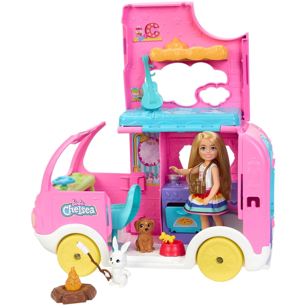 Barbie Puppen Fahrzeug »Chelsea 2-in-1 Camper Spielset mit Puppe«