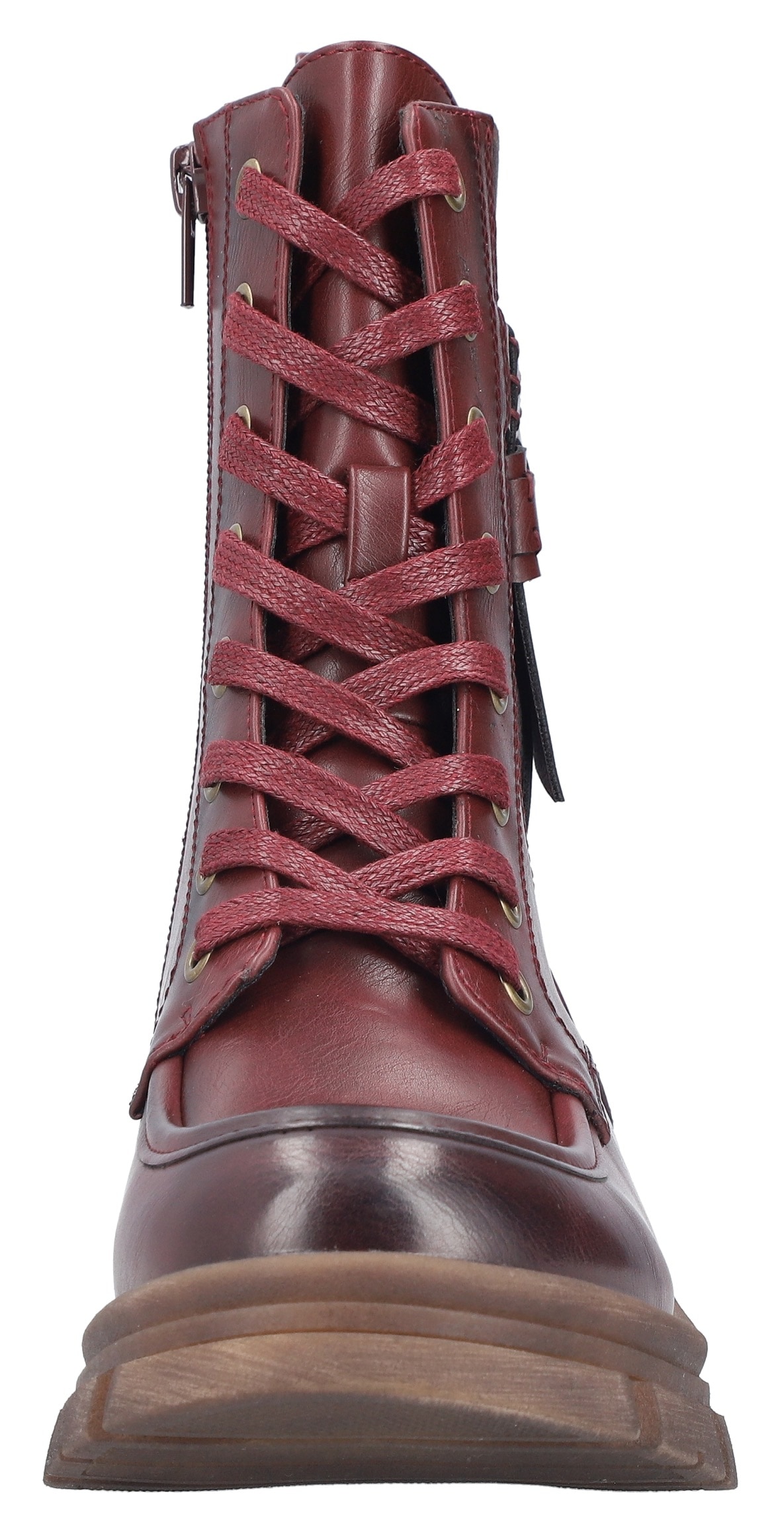 Rieker Schnürboots  Schnürstiefelette, Herbstboots, Profilsohle, Blockabsatz, mit Stretch