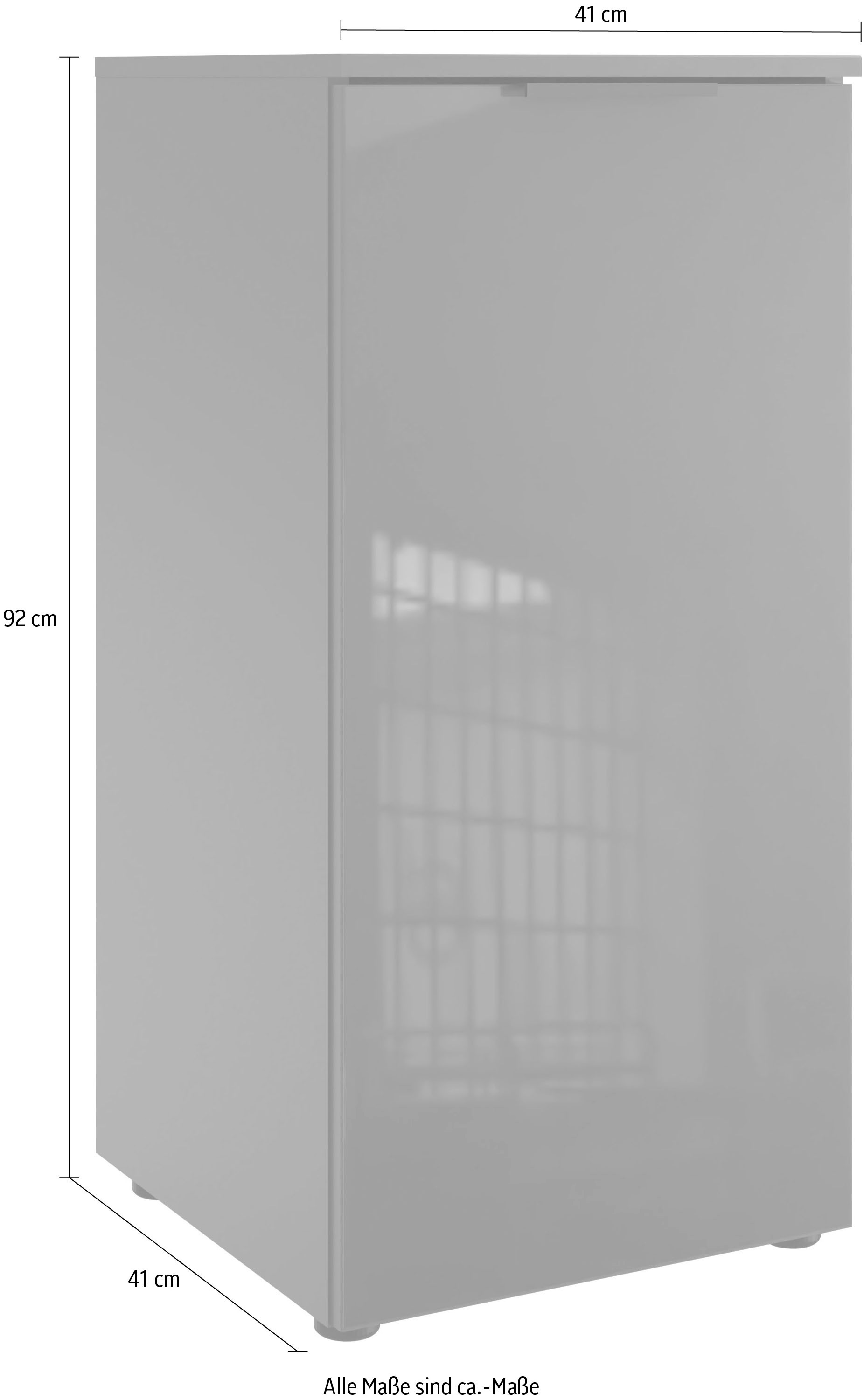 Wimex Kommode »Level36 black C by fresh to go«, mit Glaselementen auf der Front, soft-close Funktion, 41cm breit