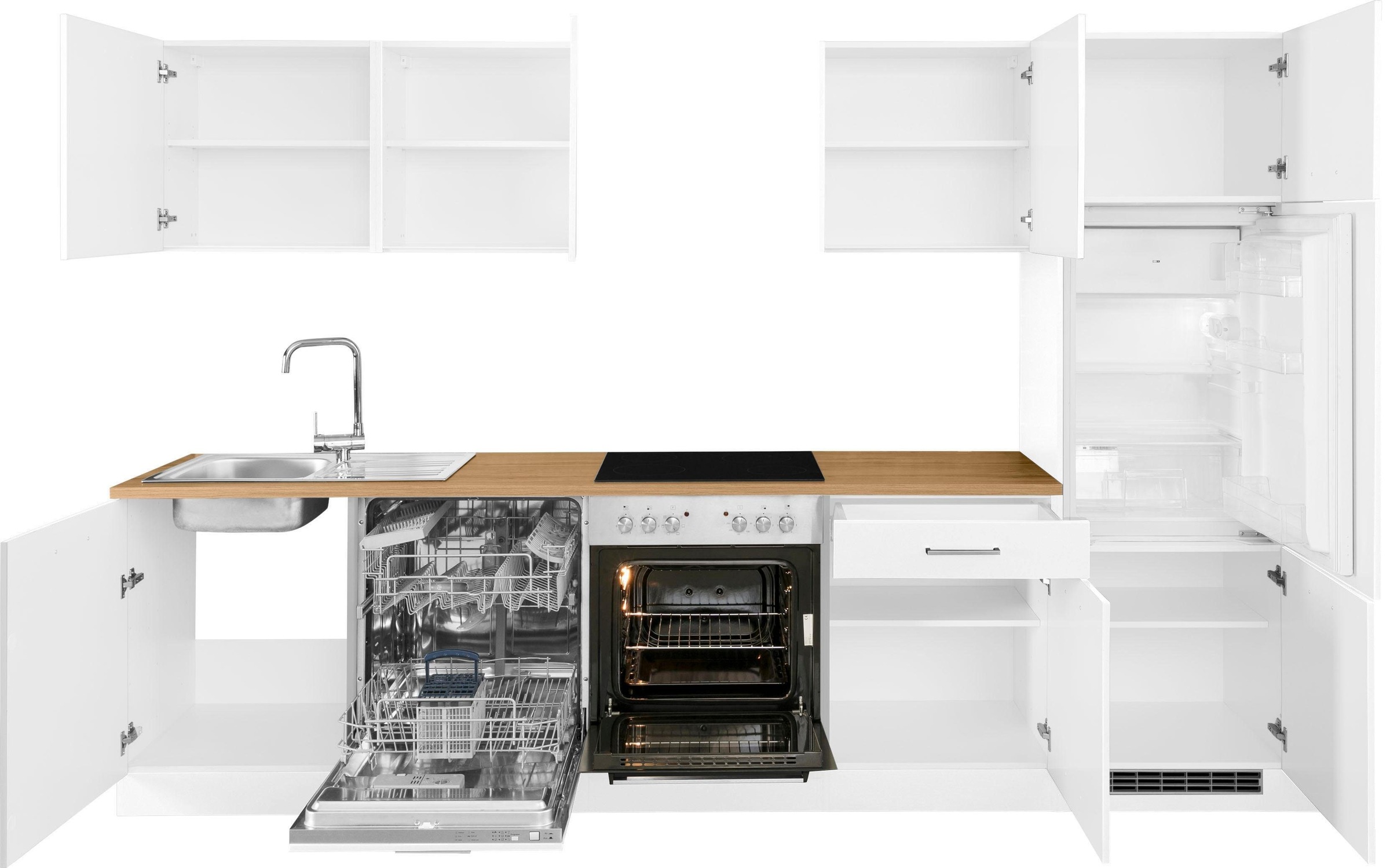 HELD MÖBEL Küchenzeile »Kehl«, ohne E-Geräte, Breite 300 cm, für Kühlschrank und Geschirrspüler