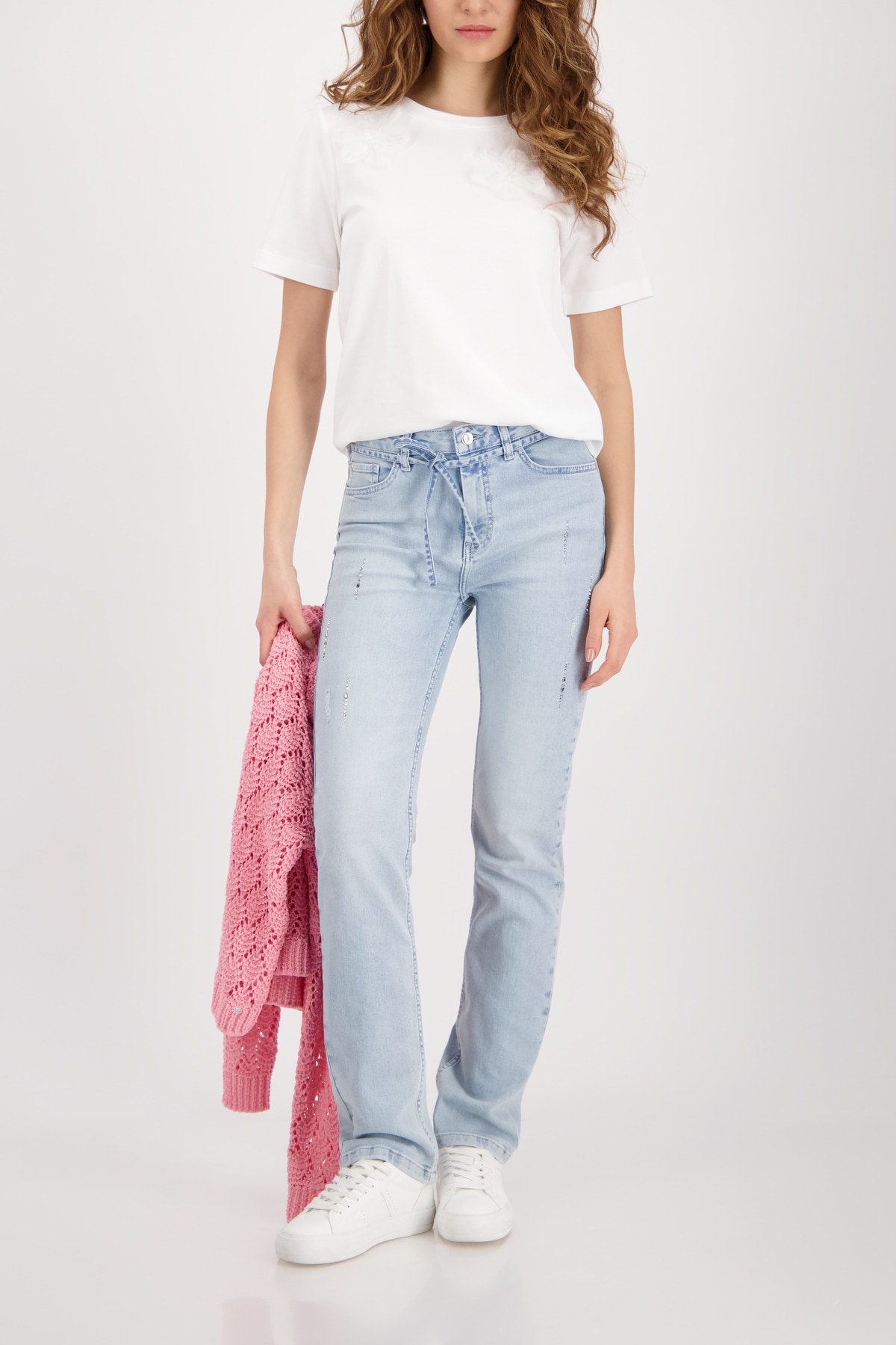 Monari T-Shirt »Shirt 3D Blume« Regular fit mit 3D-Blumen