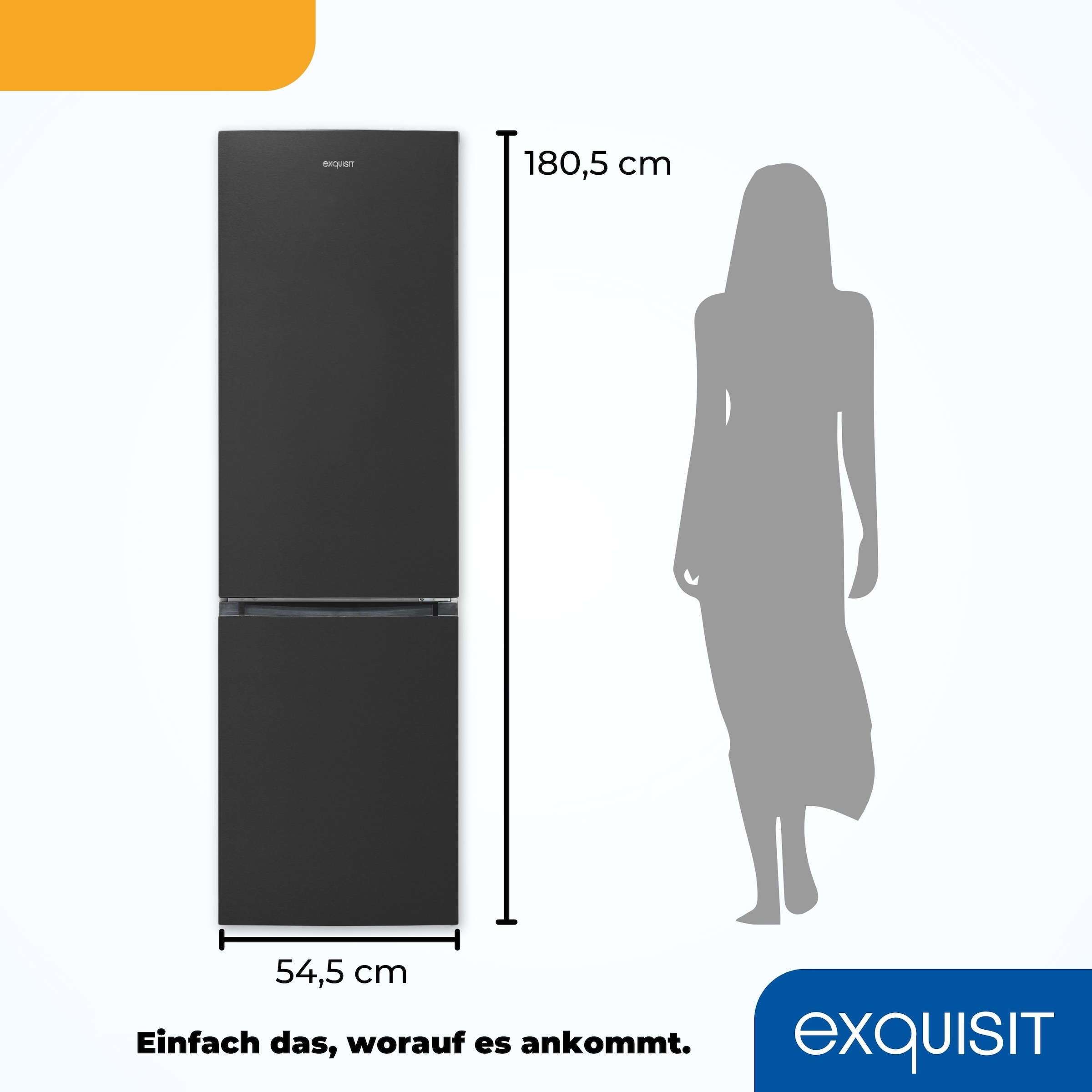 exquisit Kühl-/Gefrierkombination »KGC265-70-NF-040C« 180,5 cm hoch 54,5 cm breit Energieeffizienzklasse C, 253 Liter Nutzinhalt, Total NoFrost