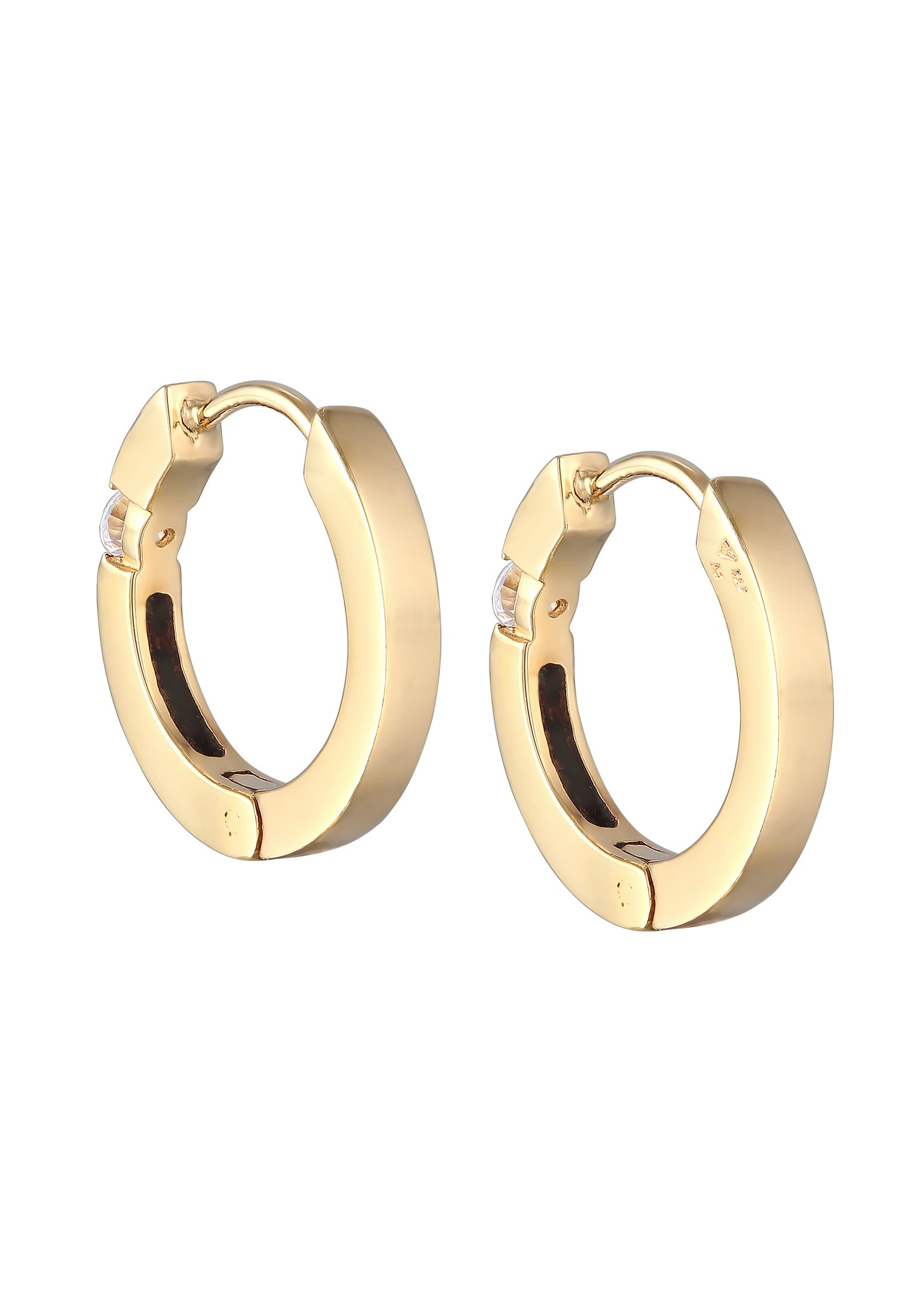 Elli DIAMONDS Paar Creolen »Ohrringe Creolen Diamant (0.22 ct.) Eleganz 925 Silber«