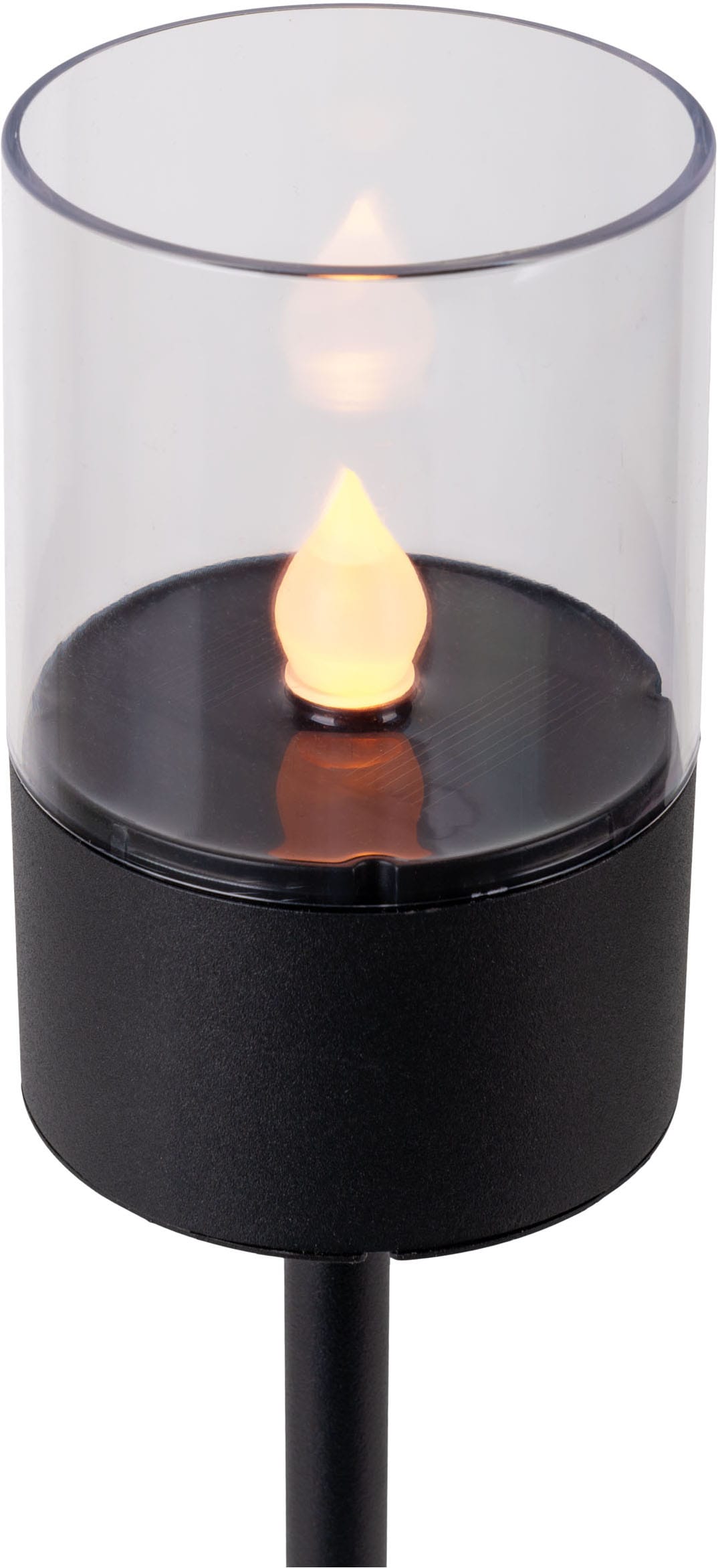 OTTO home LED Solarleuchte »Liddia« LED-Modul 4 Stk. Warmweiß 4er Set Dekoerdspieß, Gartenfackel mit Flammeneffekt, Metall  H: 37cm