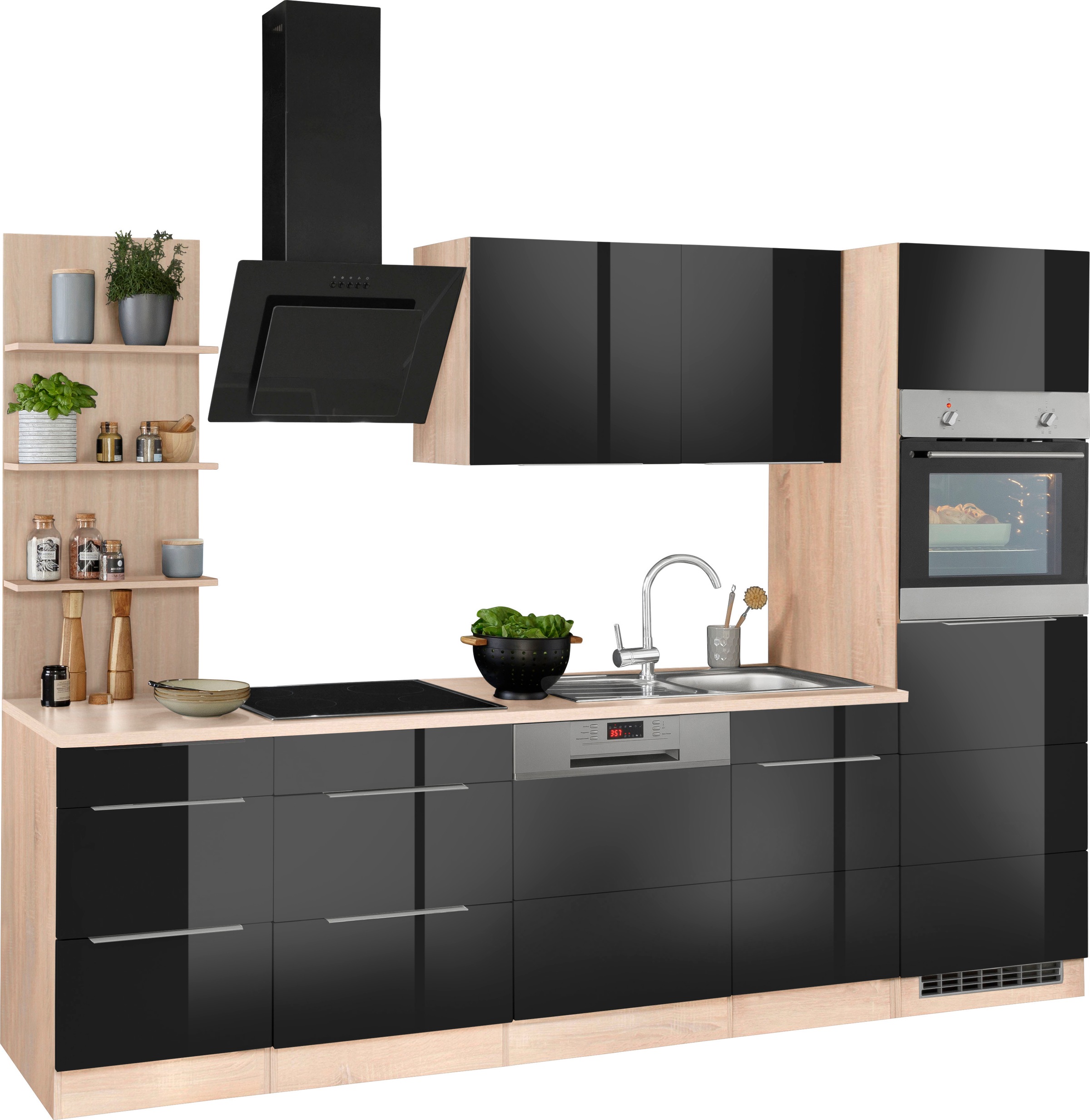 HELD MÖBEL Küchenzeile »Brindisi«, mit E-Geräten, Breite 280 cm auf  Rechnung kaufen