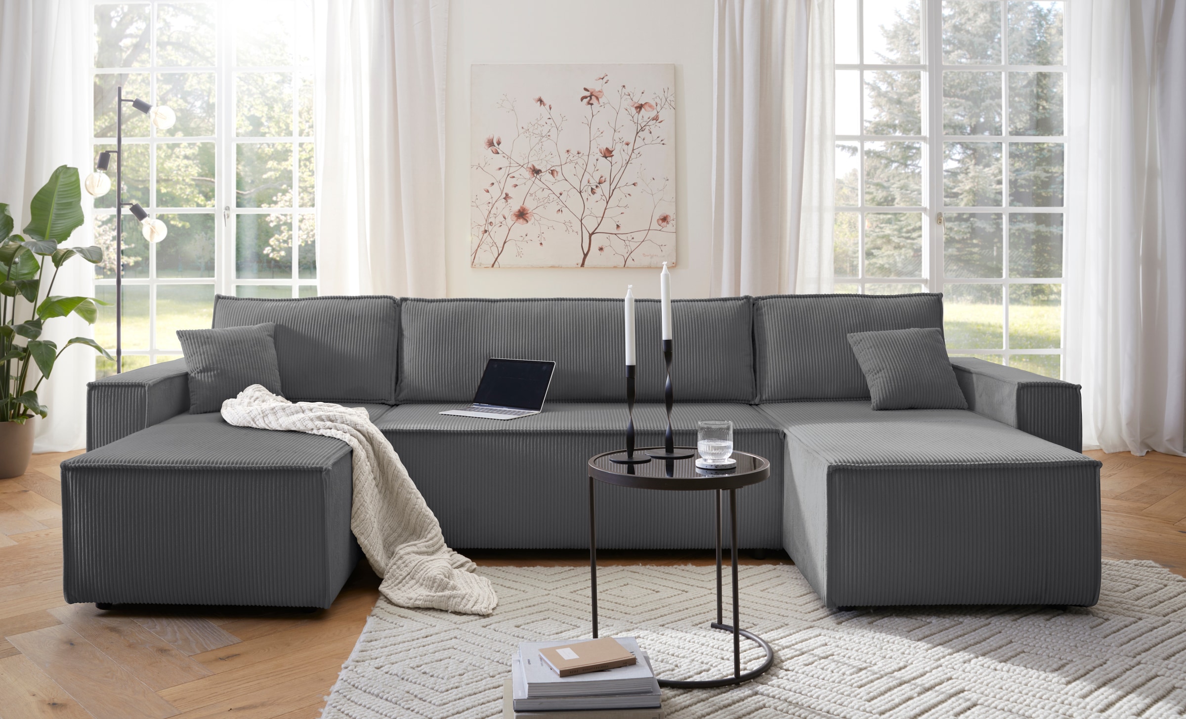 OTTO home Wohnlandschaft »CASSI L-Form, 311cm - OTTO. Verlässliche Qualität.« Schlaffunktion (133/200), Boxspring, Bettkasten, Cord, Unser Tiefpreis