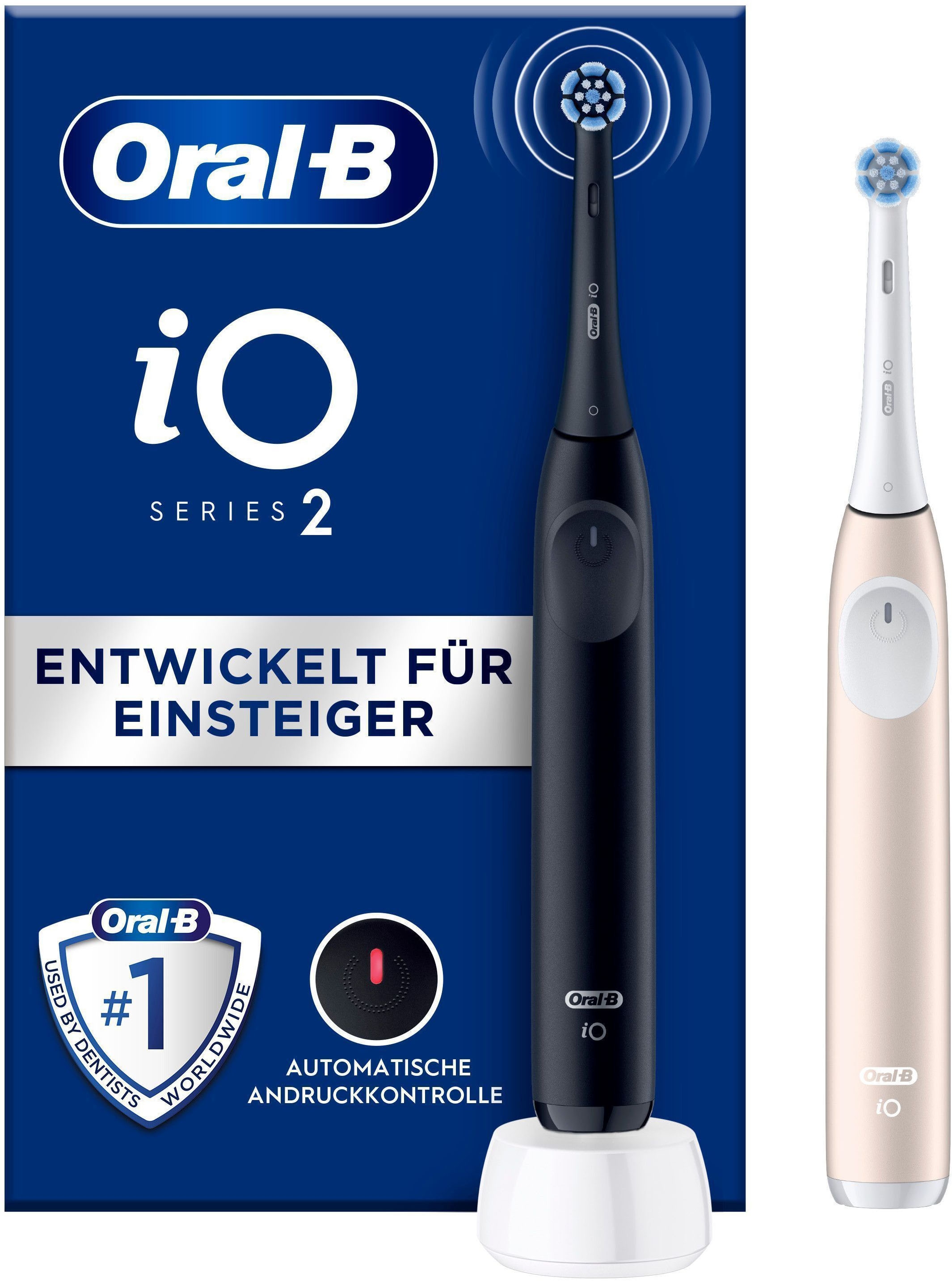 Oral-B Elektrische Zahnbürste »iO Series 2«, 2 St. Aufsteckbürsten, für die sanfte Reinigung, mit 2. Handstück