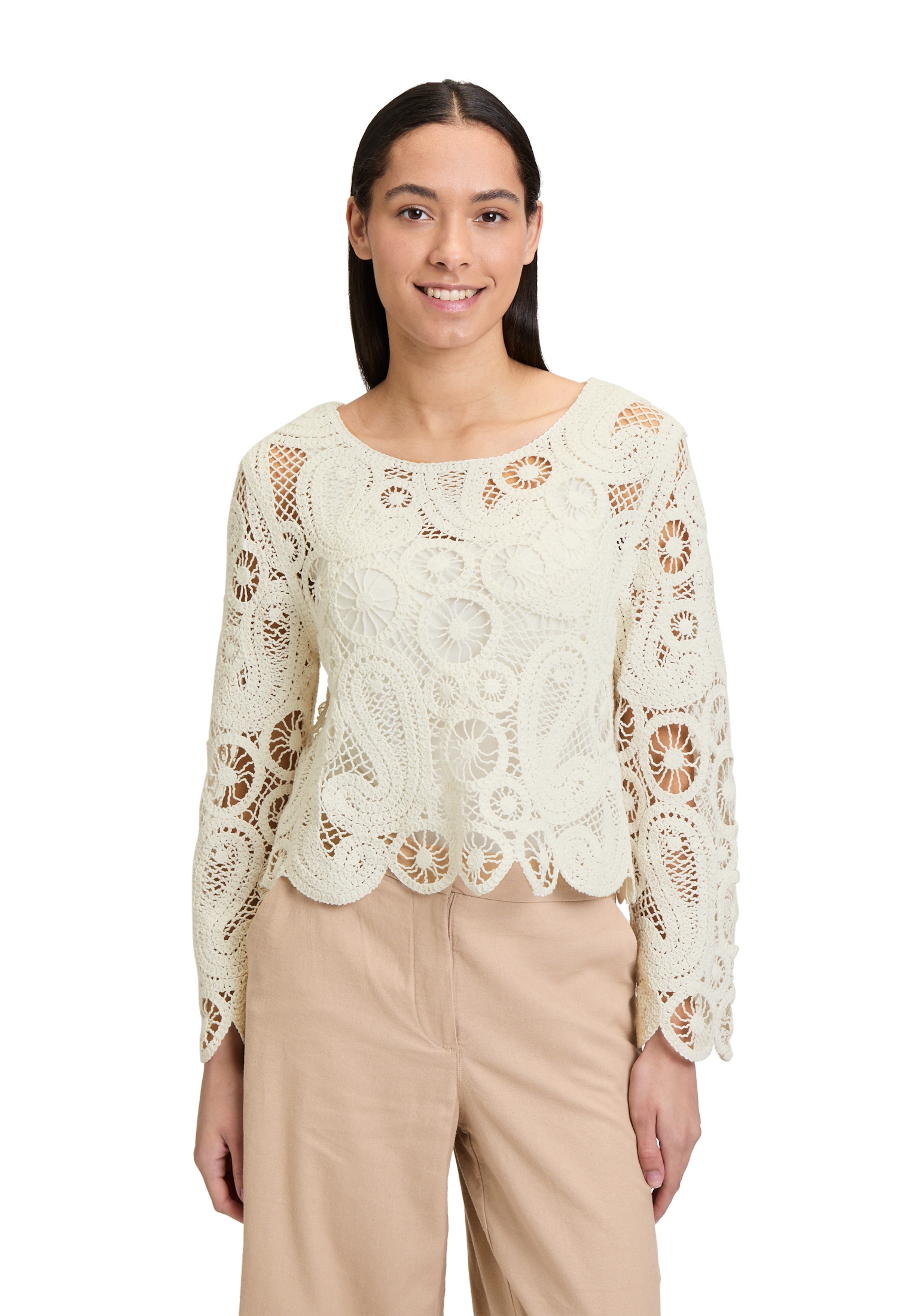 Betty Barclay Rundhalspullover »Lochstrick-Pullover mit U-Boot-Ausschnitt«
