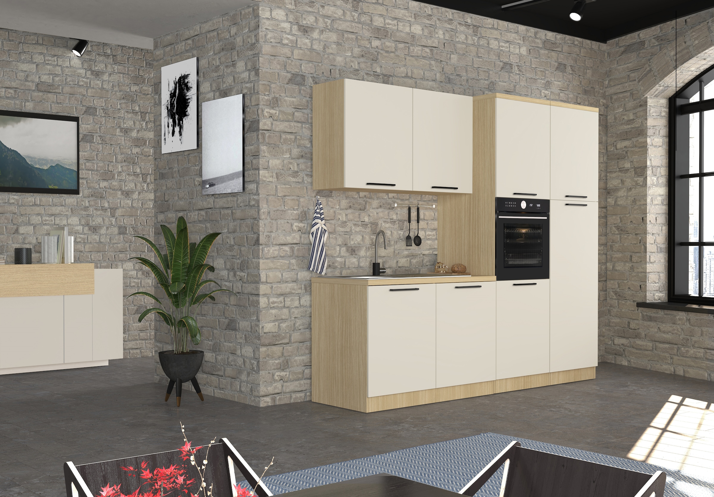 KOCHSTATION Spülenschrank »Luna, Unterschrank für Spüle, Küchenspülenschrank, Made in  Italy« B/T/H: 120×60×85 cm, inklusive Einbauspüle und Siphon