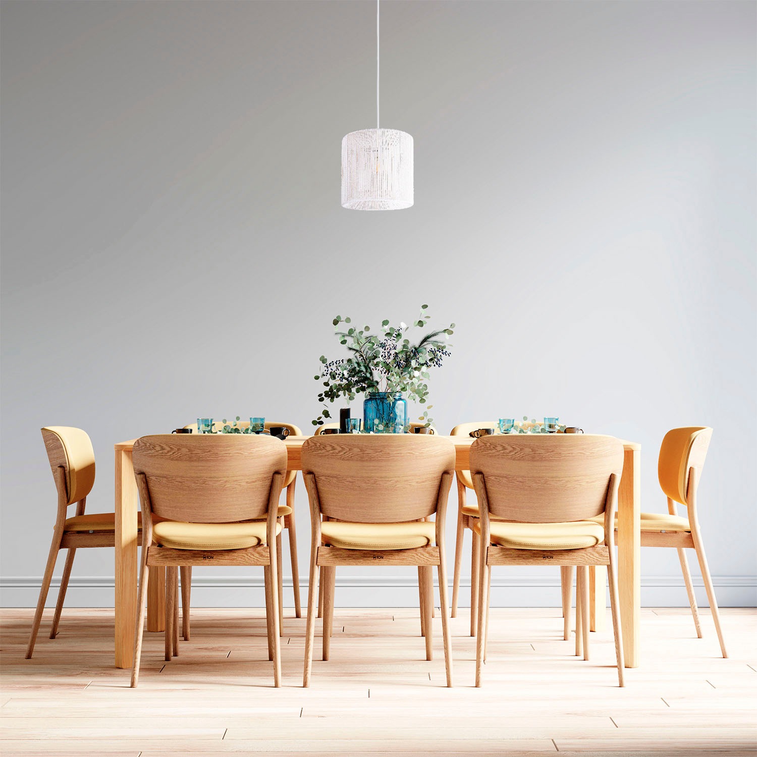 Paco Home Pendelleuchte »Hugo Ramira«, Leuchtmittel E27 | ohne Leuchtmittel, Wohnzimmer Esszimmer Rattan Optik Boho Schirm Papier E27 Modern