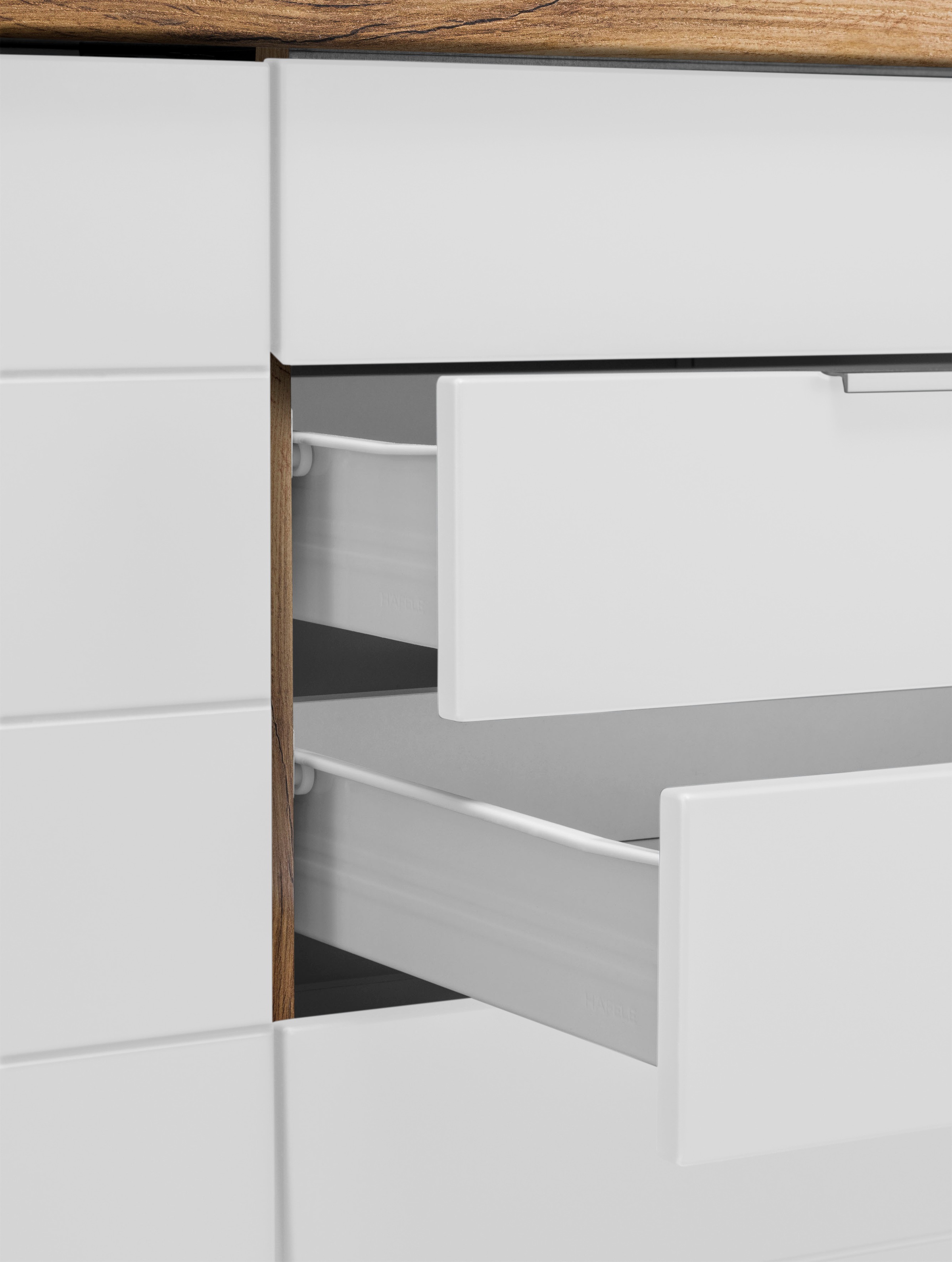 KOCHSTATION Küchenzeile »KS-Luhe« 330 cm breit, wahlweise mit oder ohne E-Geräten, gefräste MDF-Fronten