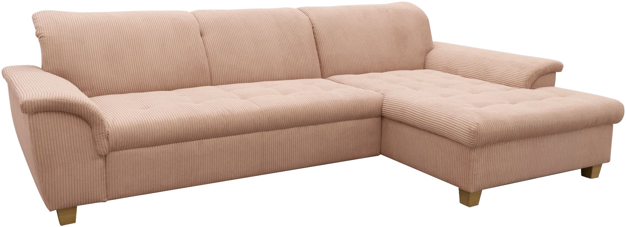 OTTO home Ecksofa »Egedal 279 x 162 cm, auch mit Schlaffunktion & Bettkasten, Holzfüße« L-Form, aus haustierfreundlichem Pet Friendly Cord