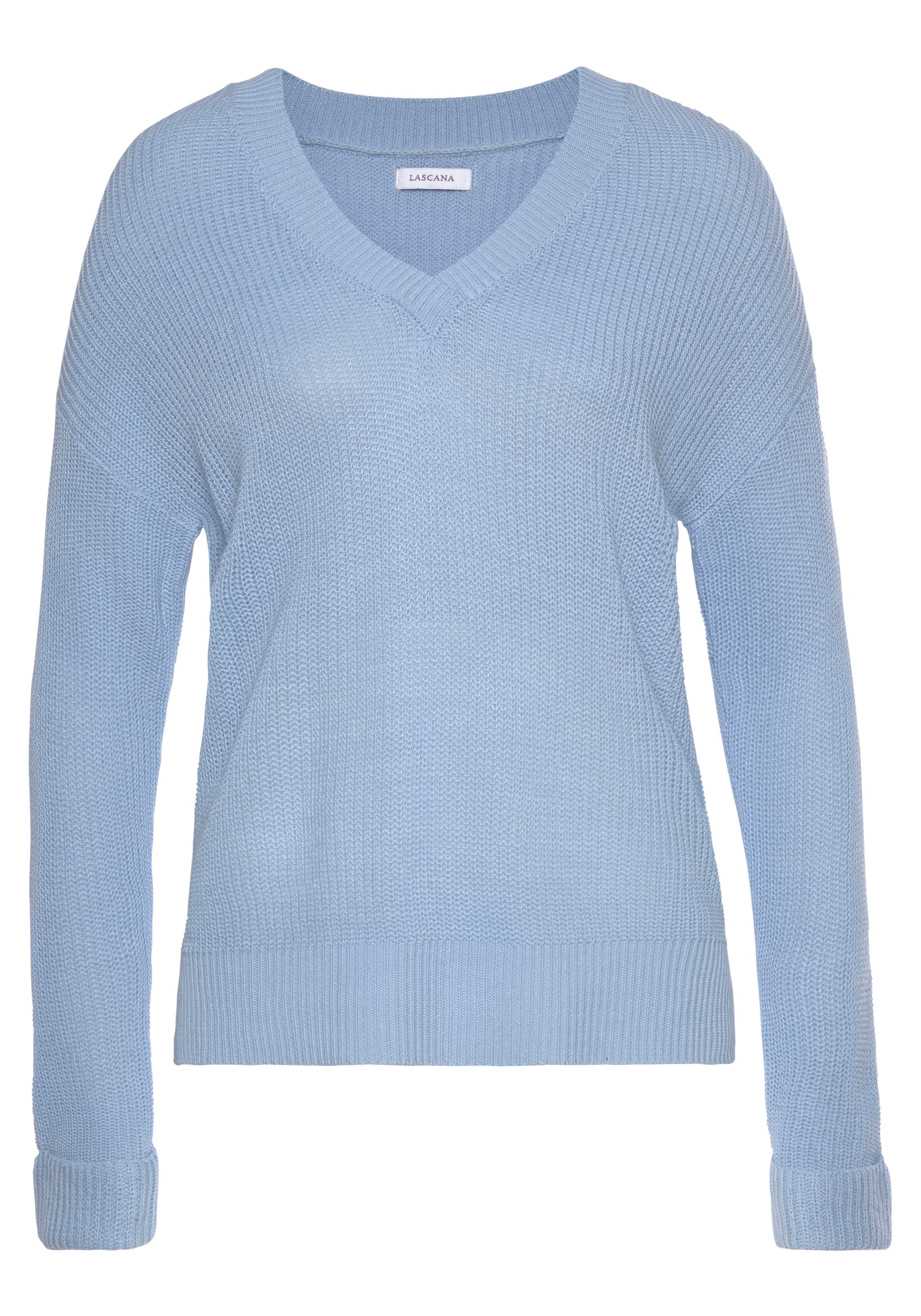 LASCANA V-Ausschnitt-Pullover, aus weichem Strick, bequemer Damenpullover