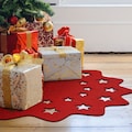 Wall-Art Tischdecke »Rote Weihnachtsbaumdecke Sterne«, (1 St.)