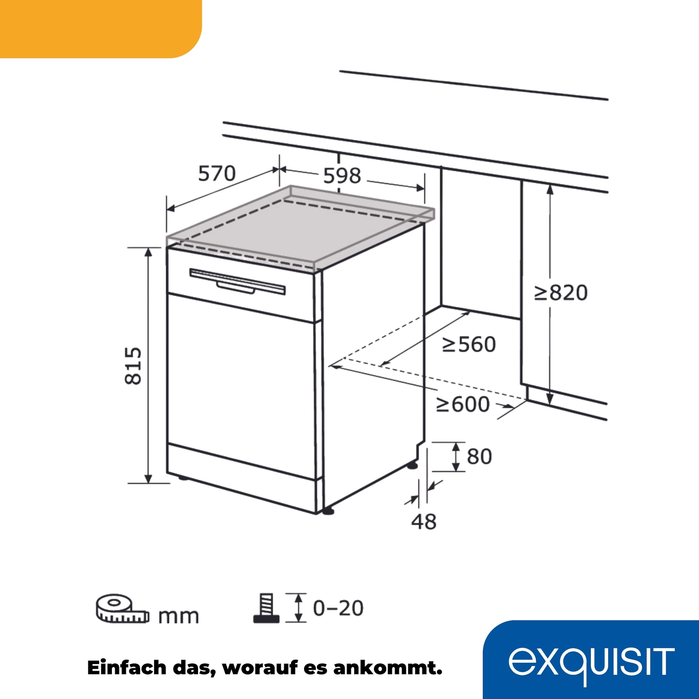 exquisit Standgeschirrspüler »GSP9614-030B«, 14 Maßgedecke