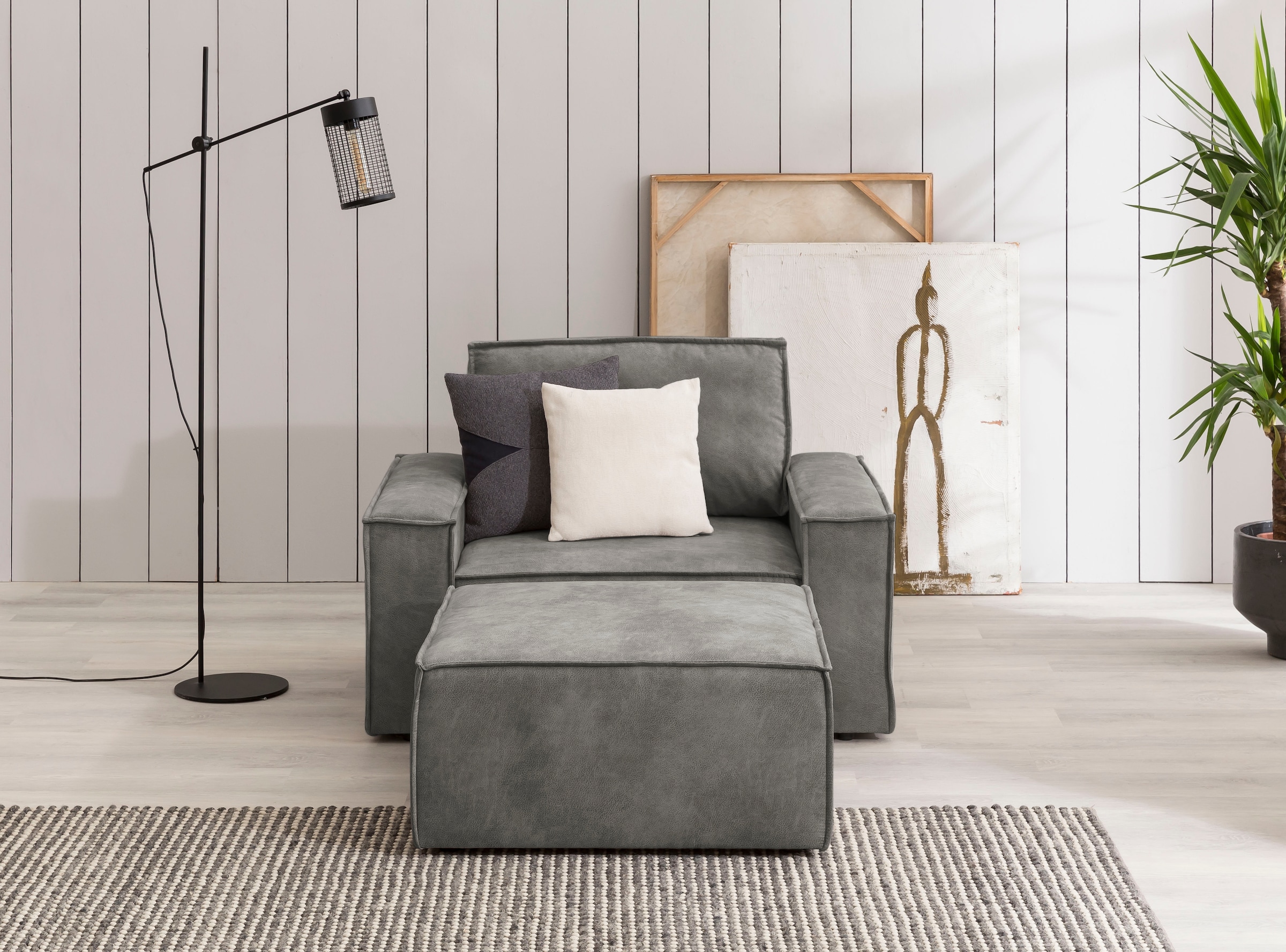Home affaire Sessel »SHERWOOD«, Loveseat und Hocker im Set, passend zur Polster-Serie SHERWOOD