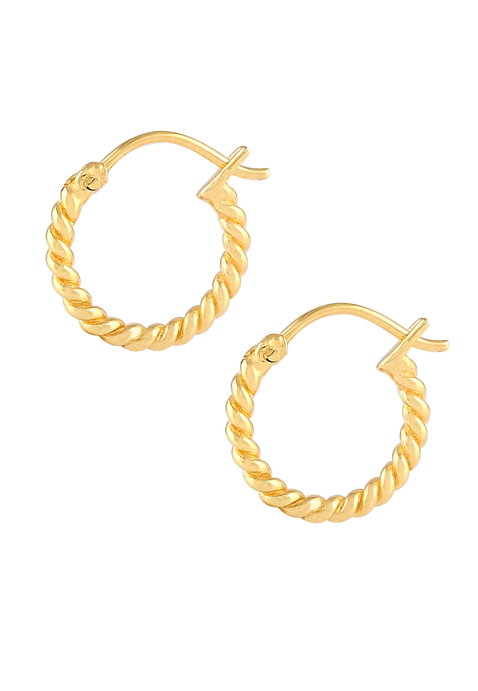 Elli Premium Paar Creolen »Ohrringe Creolen Rund Gedreht 375 Gelbgold«