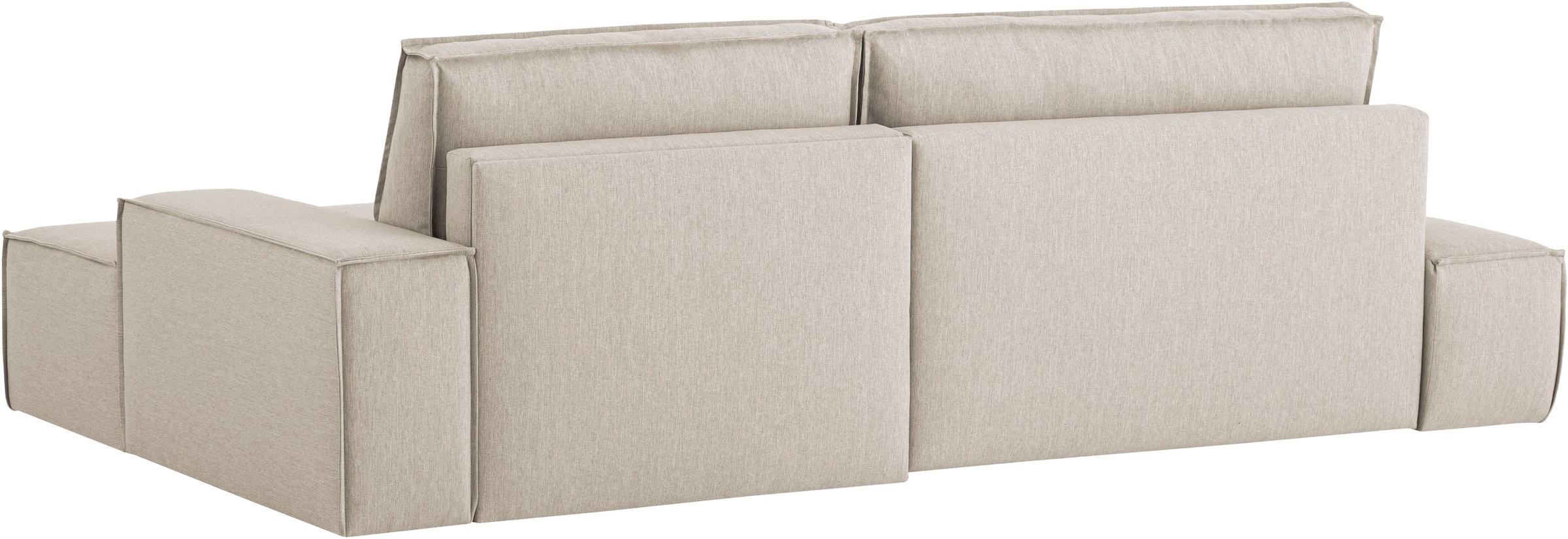 Home affaire Ecksofa »SHERWOOD, Schlafsofa in L-Form offen (275cm), Cord, Leinenoptik«, Schlaffunktion und Bettkasten, Kedernaht, hoher Sitz- & Liegekomfort