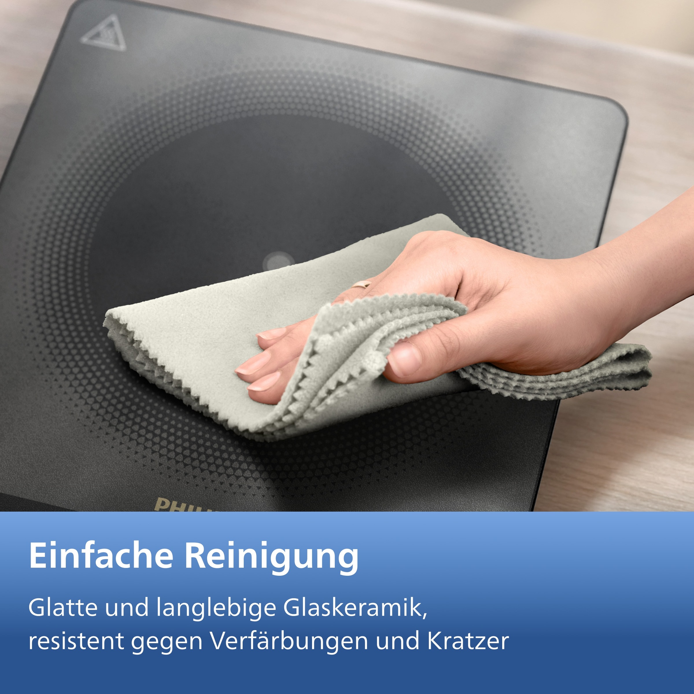 Philips Einzel-Induktionskochplatte »HD5850/90 5000 Series mit 10 Heizstufen, Boost-Funktion u. Timer« Ultraflaches Design, automatische Pfannenerkennung, Touch-Display