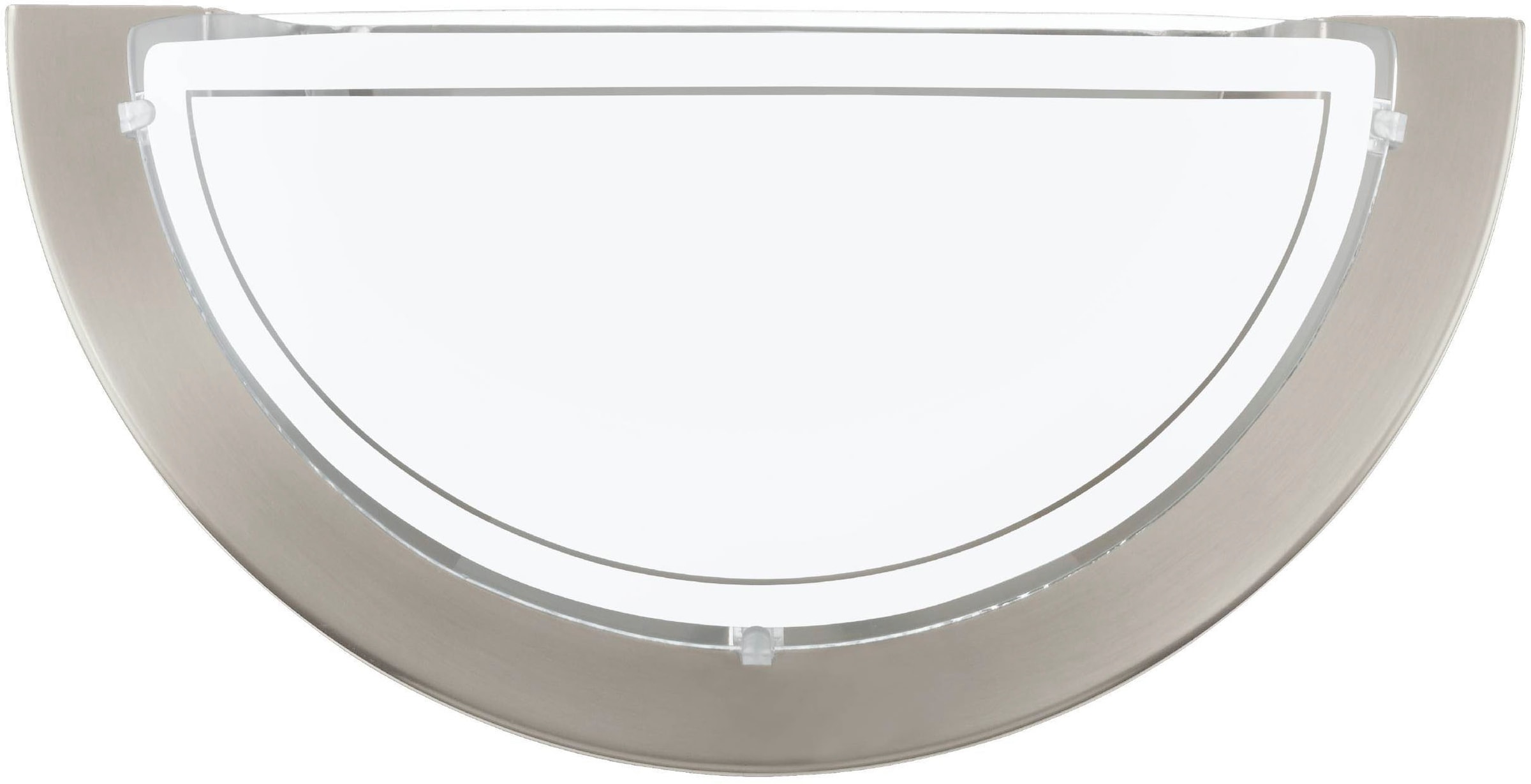 EGLO LED Wandleuchte »PLANET 1 Wandlampe, Flurlampe halbrund, Silber und Weiß« E27 1 Stk. Wandleuchte, Wohnzimmerlampe in Silber und Weiß, Lampe mit E27 Fassung