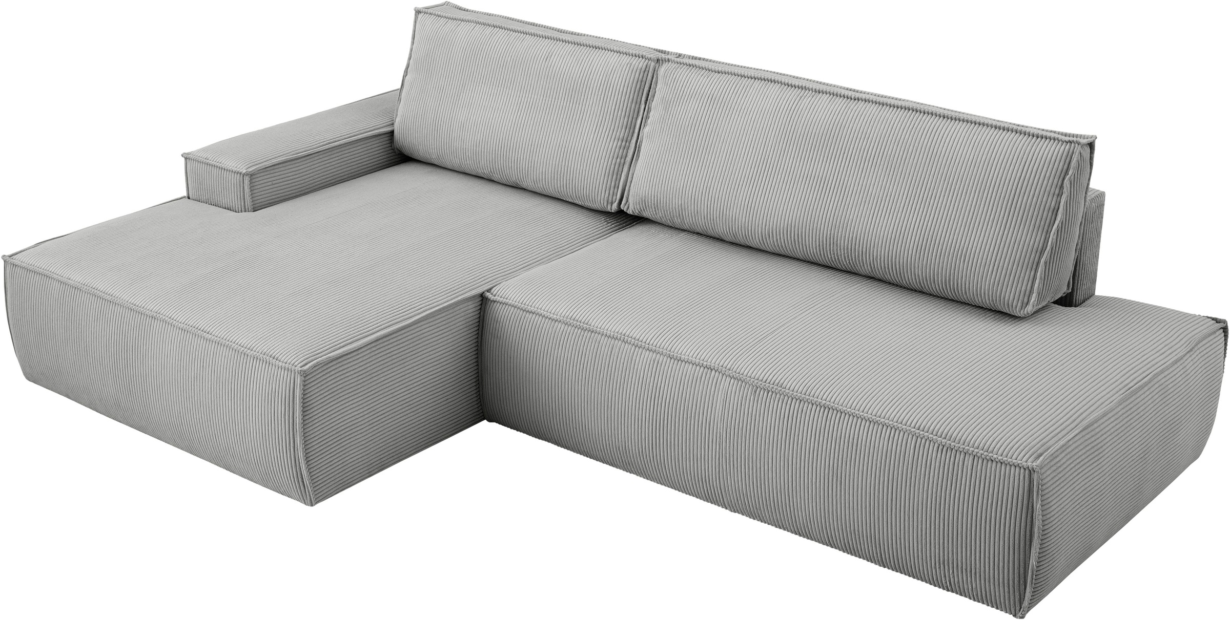 Home affaire Ecksofa »SHERWOOD, Schlafsofa in L-Form offen (275cm), Cord, Leinenoptik«, Schlaffunktion und Bettkasten, Kedernaht, hoher Sitz- & Liegekomfort