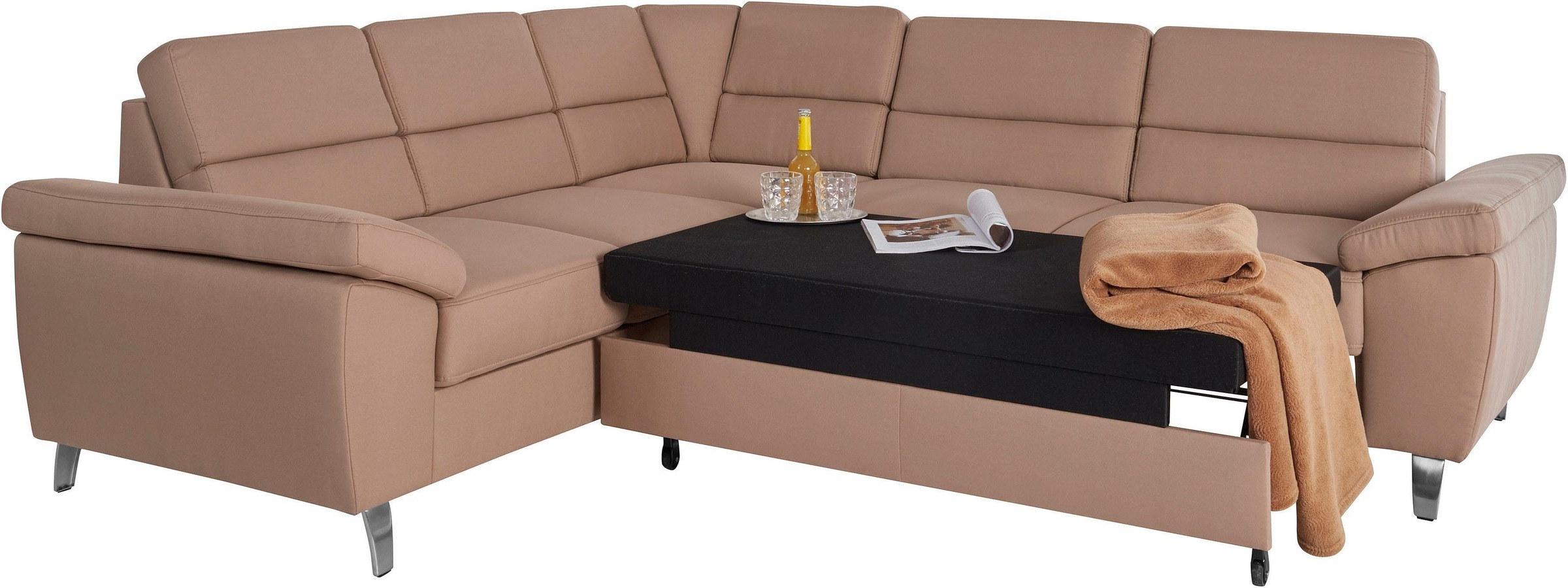 sit&more Ecksofa »Sorano L-Form«, wahlweise mit Bett- und Relaxfunktion, inkl. Bettkasten