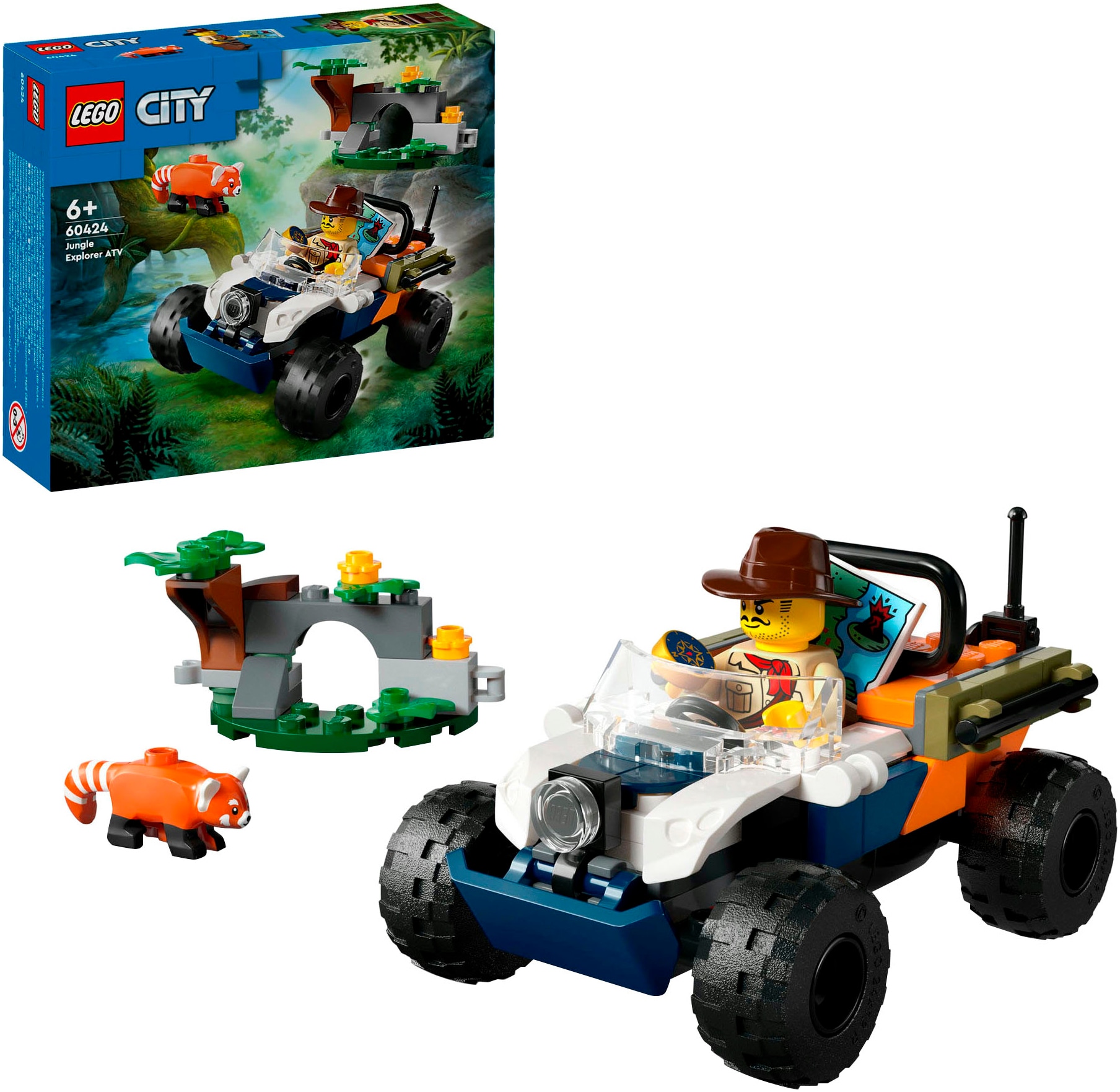 Konstruktionsspielsteine »Dschungelforscher-Quad (60424), LEGO LEGO City«, (92 St.),...