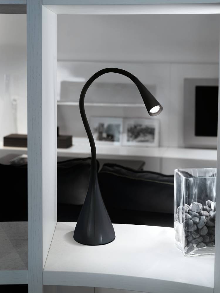 EGLO Tischleuchte »SNAPORA Tischlampe, Kunststoff und Alu, Schreibtischlampe, Bürolampe« LED-Modul 1 Stk. Warmweiß Tischleuchte, H48,5 cm, schwarz, 3W inkl.