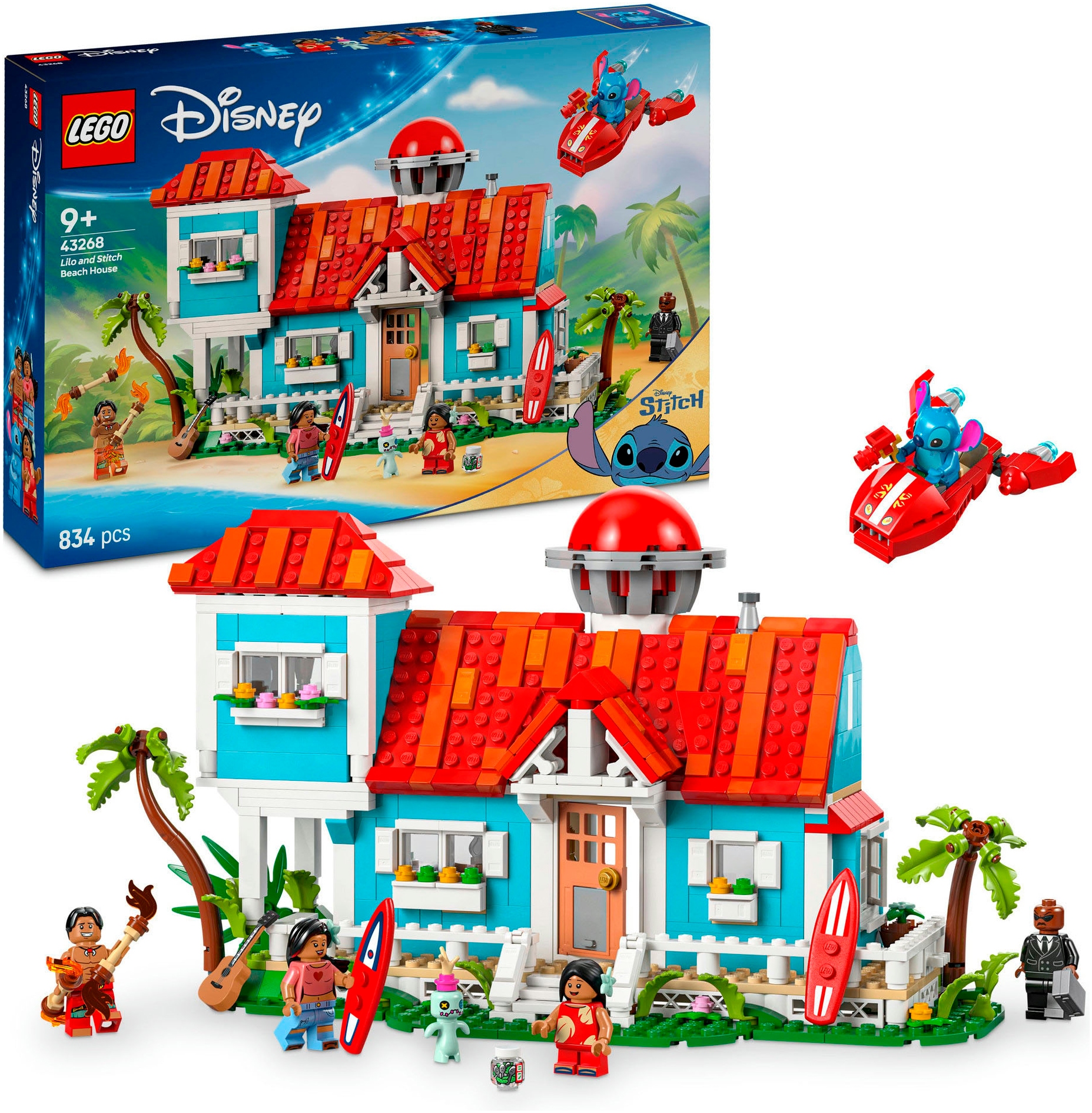 LEGO® Konstruktionsspielsteine »Das Strandhaus aus „Lilo und Stitch“ (43268), LEGO® Disney Classic«, (834 St.), Made in Europe